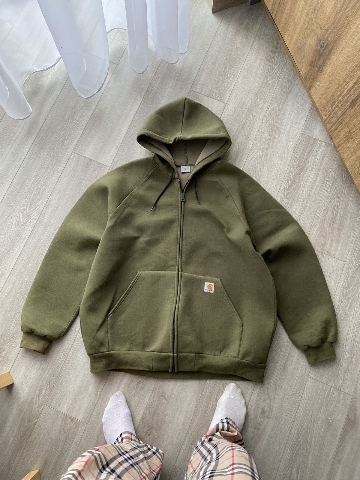 Vintage Vintage Carhartt Olive Green Zip Up Hoodie | Grailed