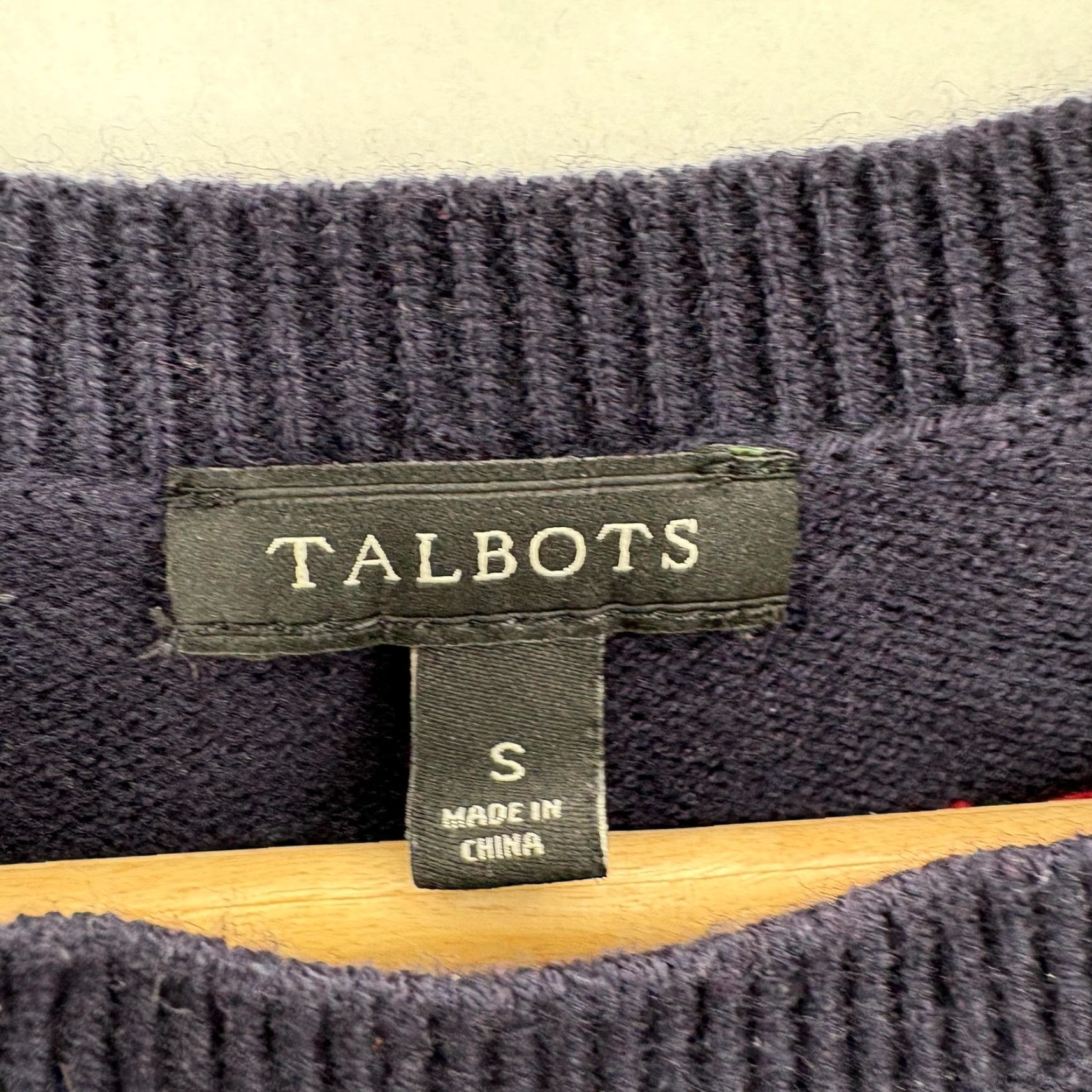 Talbots Talbots Sweater Womens Small Gray Fair Isle Robin Bird Christmas Knit Lambswool Size S / US 4 / IT 40 - 4 Thumbnail