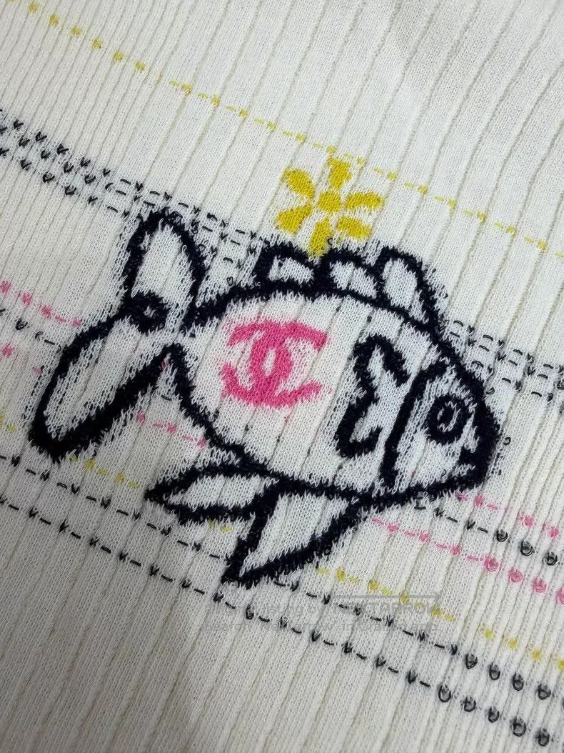 Chanel Chanel Beige small fish knitted short sleeves Size XXS / US 00 / IT 34 - 4 Thumbnail