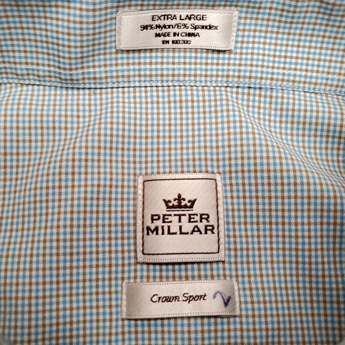 Peter Millar Peter Millar Shirt Mens L Multicolor Micro Check Crown Sport Performance Blend Plaid Cotton Long Sleeve Button-Up Casual Travel Outdoors Golf Mens Size US L / EU 52-54 / 3 - 4 Thumbnail