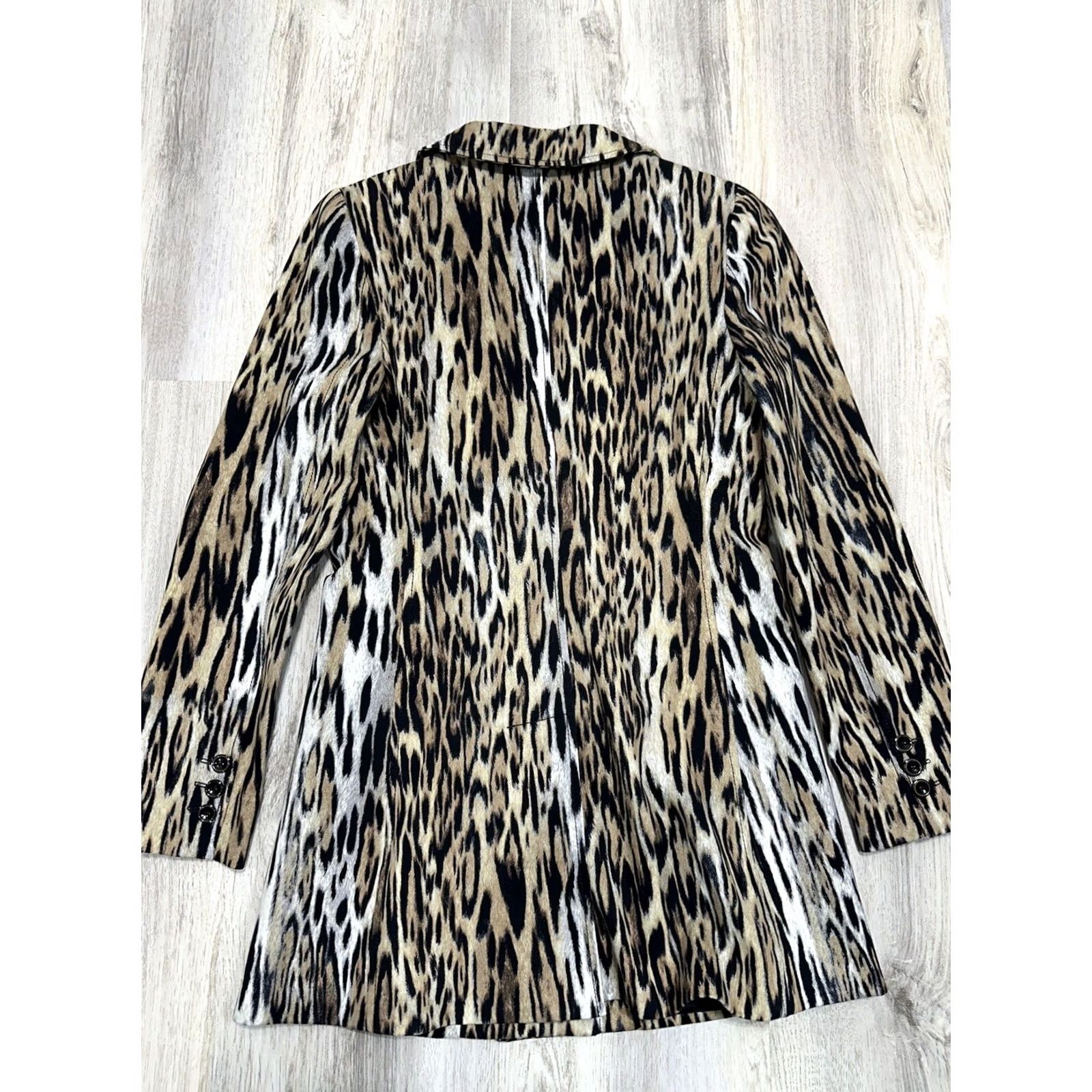 Doublet Julio Blazer Coat Jacket Leopard Print Brown 2 Women Wool Blend Long Sleeve Buttoned Lined Pockets Casual Workwear Fall Winter Vintage: No Size XS / US 0-2 / IT 36-38 - 4 Thumbnail