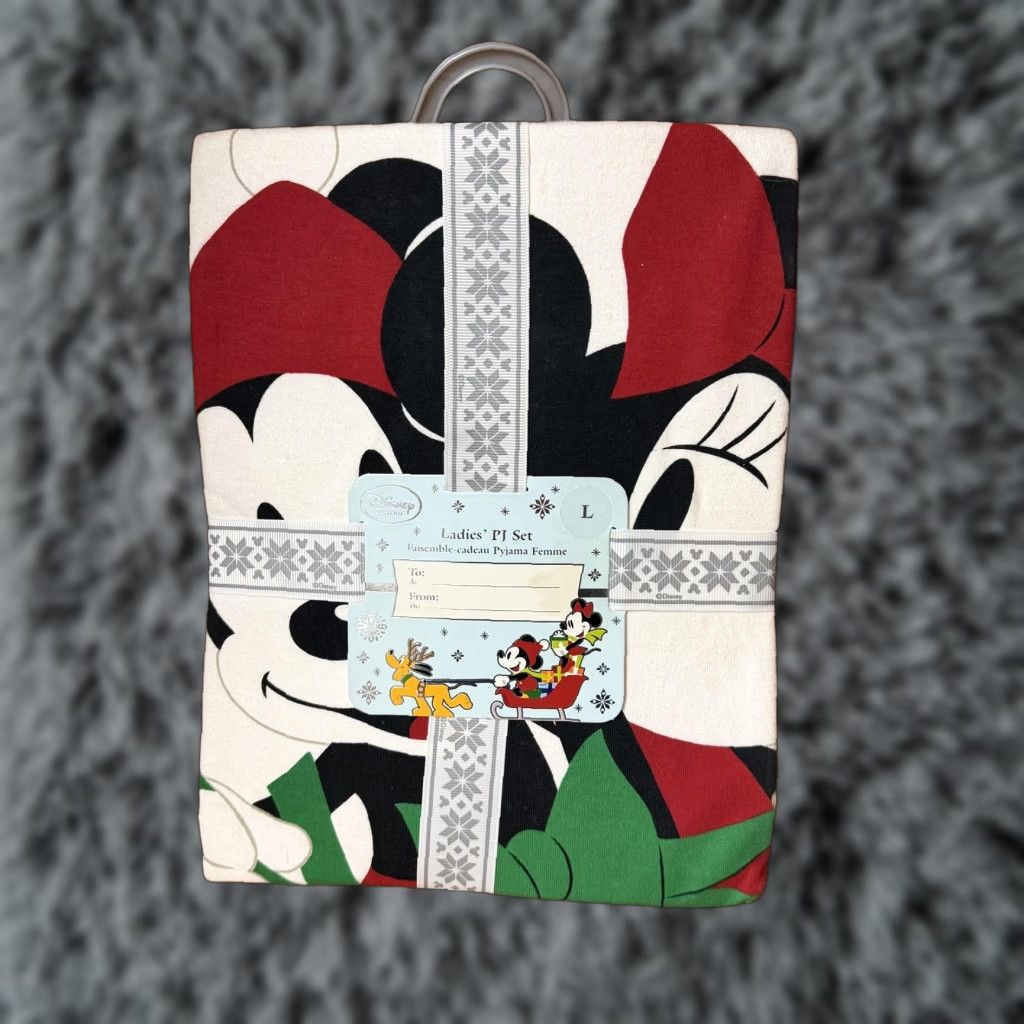 Disney Disney Mickey Minnie Pajama Set Womens Large Red Christmas Holiday Sleepwear Size ONE SIZE - 1 Thumbnail