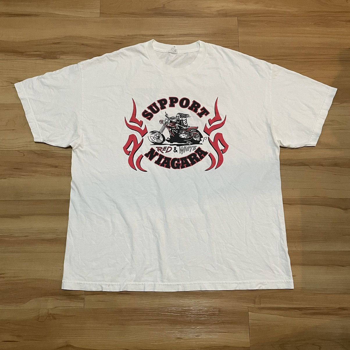 Harley Davidson Vintage support 81 red&white niagara t-shirt Size US XXL / EU 58 / 5 - 2 Thumbnail
