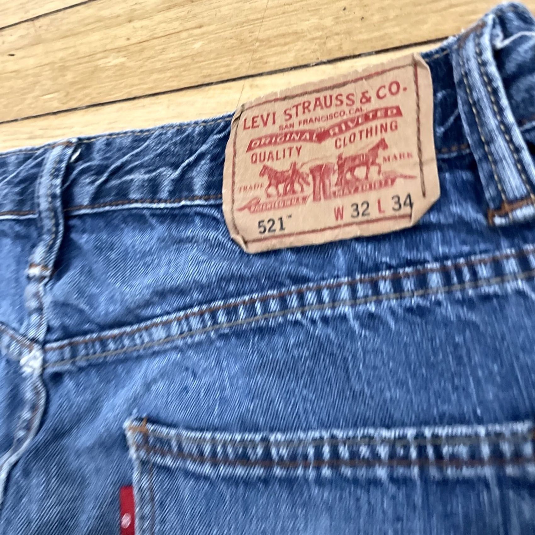 Levi's VINTAGE Levi's Jeans Mens 32x30 521 Slim Taper Blue Work Wear Grunge Denim 32 Mens Jeans Size US 32 / EU 48 - 5 Thumbnail