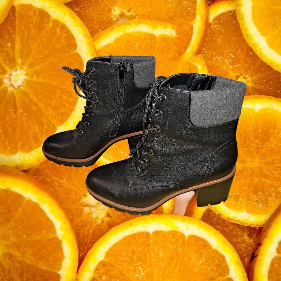 Naturalizer Naturalizer Black 3 Inch High Heeled Boots with Zip and Lace Size US 7 / IT 37 - 3 Thumbnail