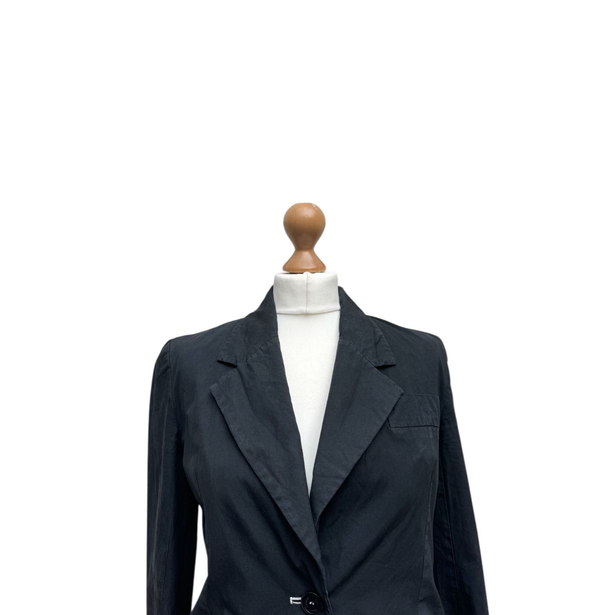 Yves Saint Laurent Dyed Black Cotton Blazer Jacket Size S / US 4 / IT 40 - 2 Thumbnail