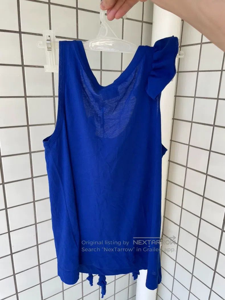 Dries Van Noten Dries Van Noten Blue ear-trimmed top Size S / US 4 / IT 40 - 4 Thumbnail