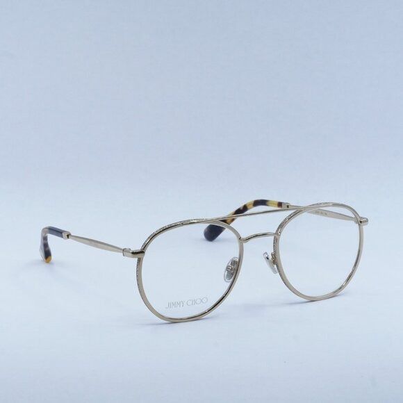 Jimmy Choo Jimmy Choo JC230 0J5G 00 Eyeglasses Gold 51mm Round Frame Size ONE SIZE - 9 Thumbnail