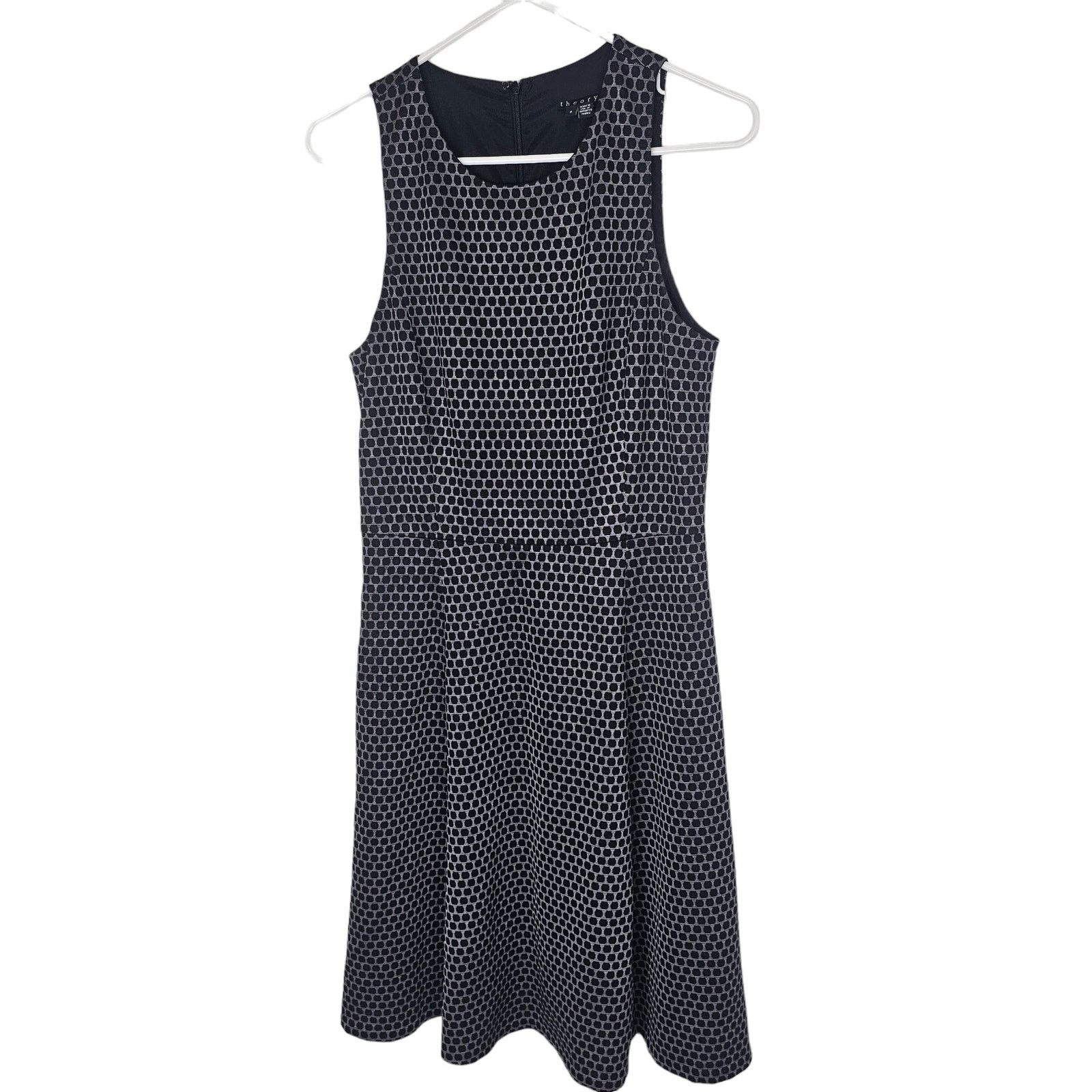 Theory Theory Womens Trekana Compas Knit Fit Flare Sz 6 Polka Dot Size M / US 6-8 / IT 42-44 - 2 Thumbnail
