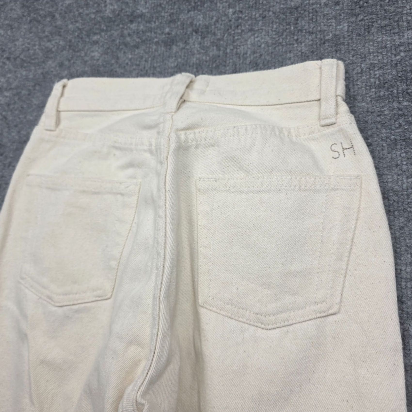 Still Here STILL HERE New York Childhood Jeans Women's 23 Ivory Straight Leg 100% Cotton Denim Straight Womens Size 40" / US 18 - 6 Thumbnail