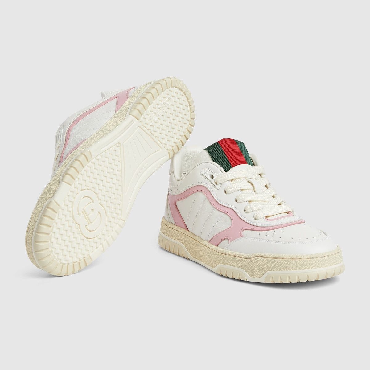 Gucci oc11z1025 Re-Web Sneakers in White/Pink Size US 9.5 / IT 39.5 - 6 Thumbnail