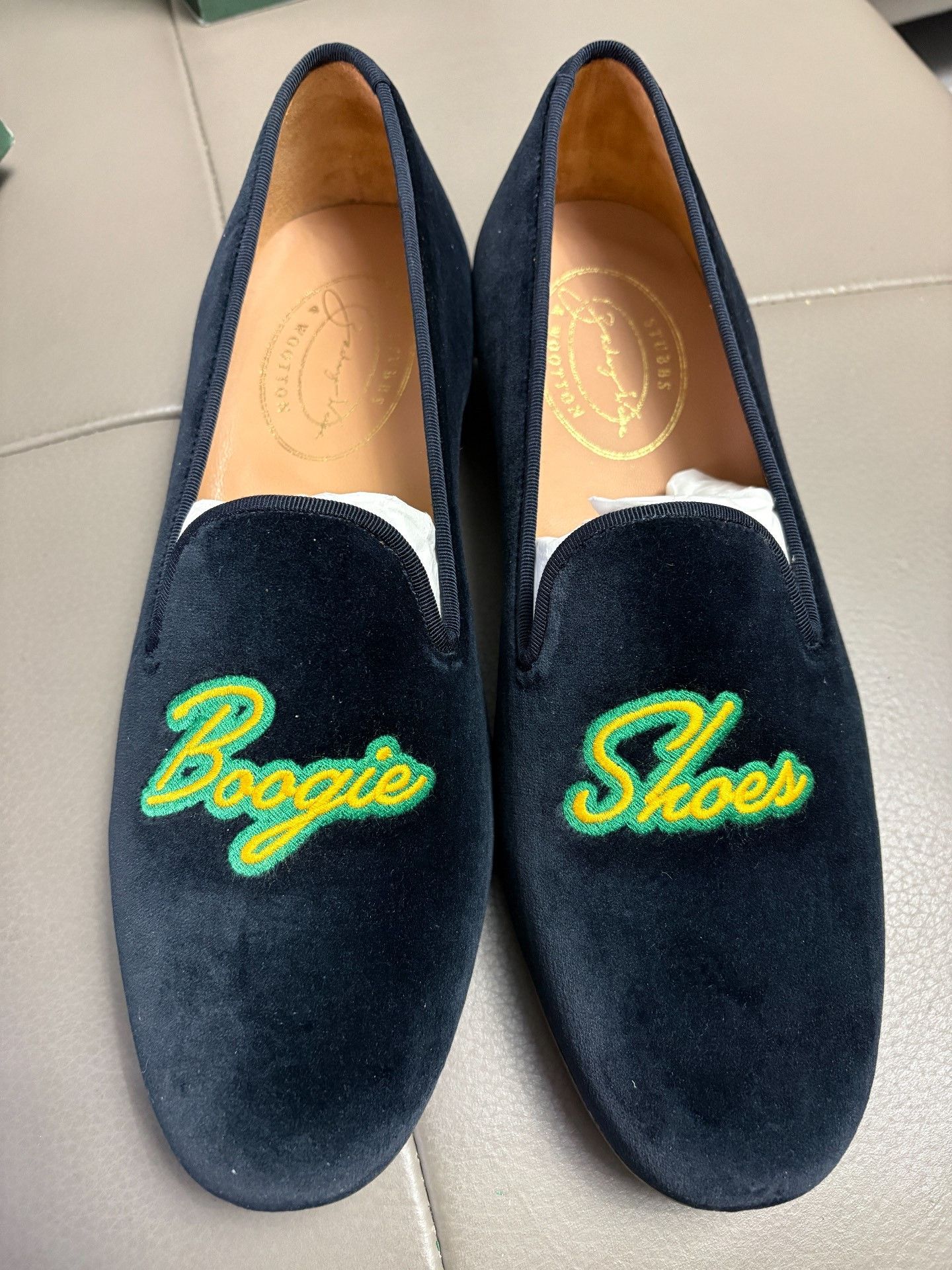 Stubbs & Wootton Velvet Embroidered Loafers in Blue, Men's (Size 11) — image 3 of 6