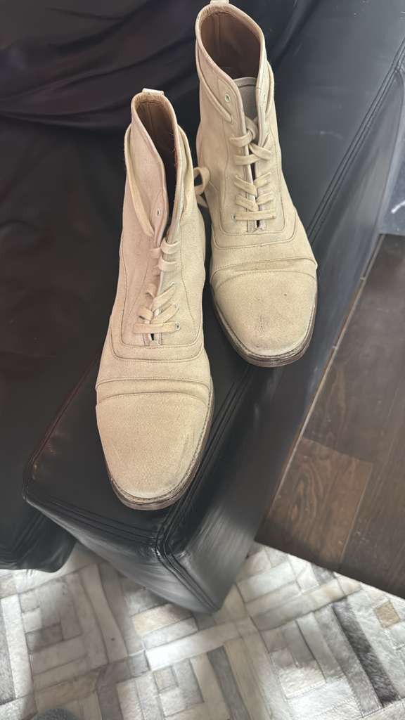 John Varvatos John Varvatos Fleetwood Lace Up Boots Cream Size US 8.5 / EU 41-42 - 1 Thumbnail