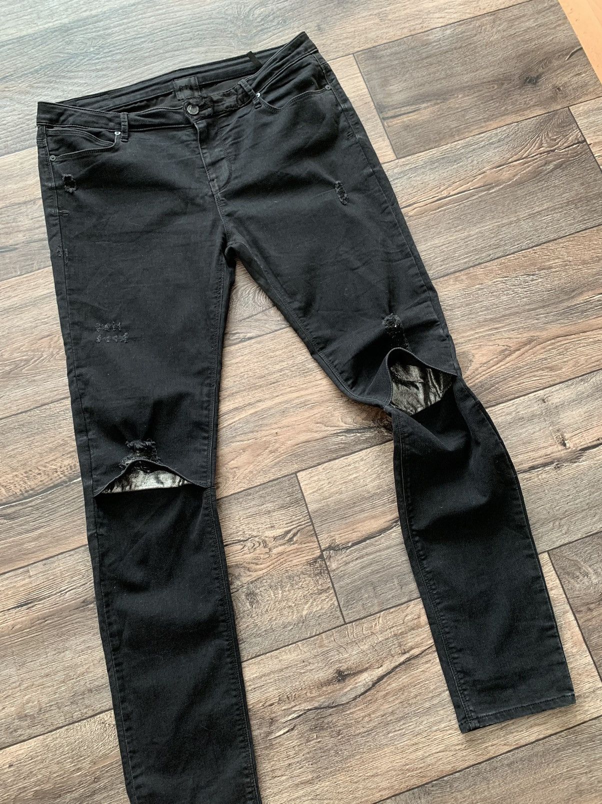 Other Road To Awe R+A Avant Garde Black Skinny Jeans Made in USA Size US 32 / EU 48 - 3 Thumbnail