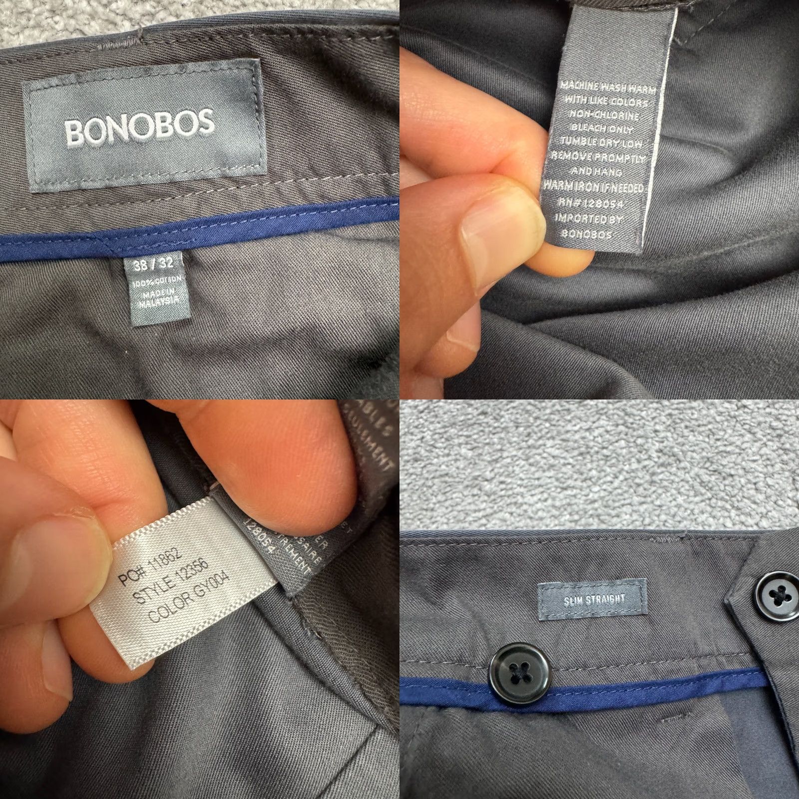 Bonobos Bonobos Weekday Warrior Slim Chino Pants Mens 38x32 Gray Cotton Straight Leg Casual Workwear Shirt? Size US 38 / EU 54 - 8 Thumbnail