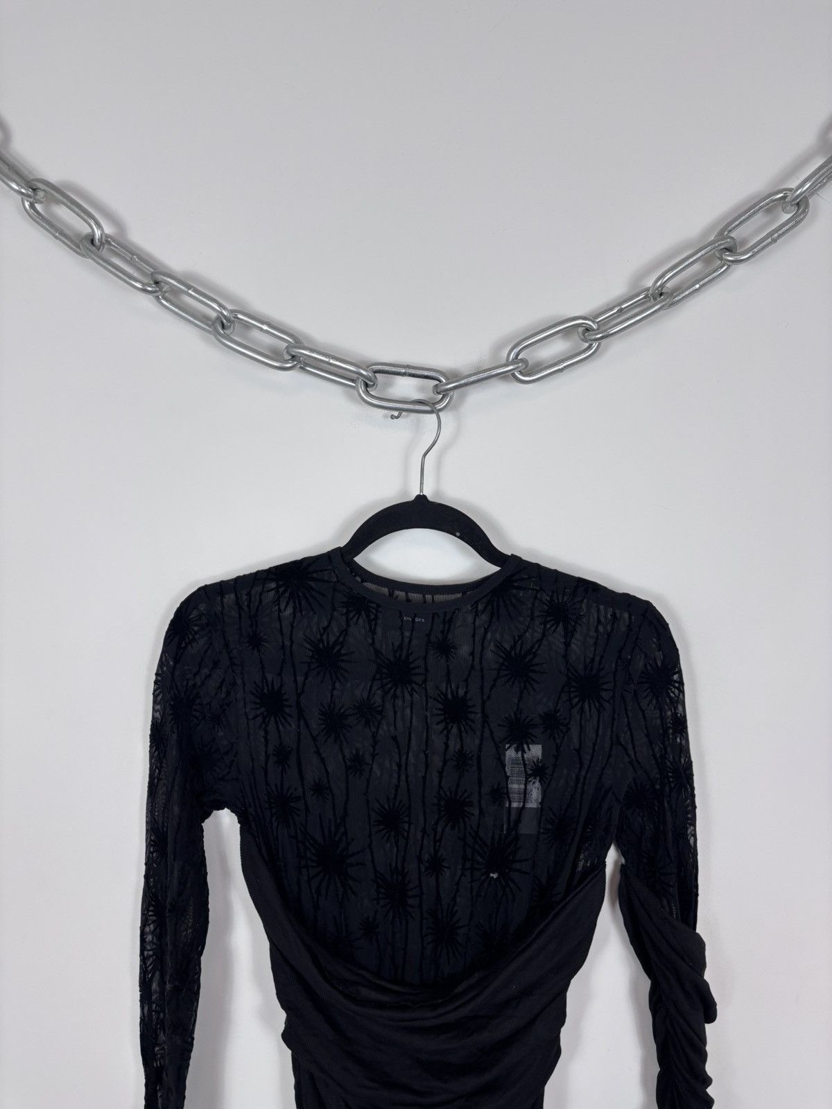 Diesel Diesel D-Lary NWT Women’s Y2K Black Sheer Mesh Bodycon Dress Size L / US 10 / IT 46 - 2 Thumbnail