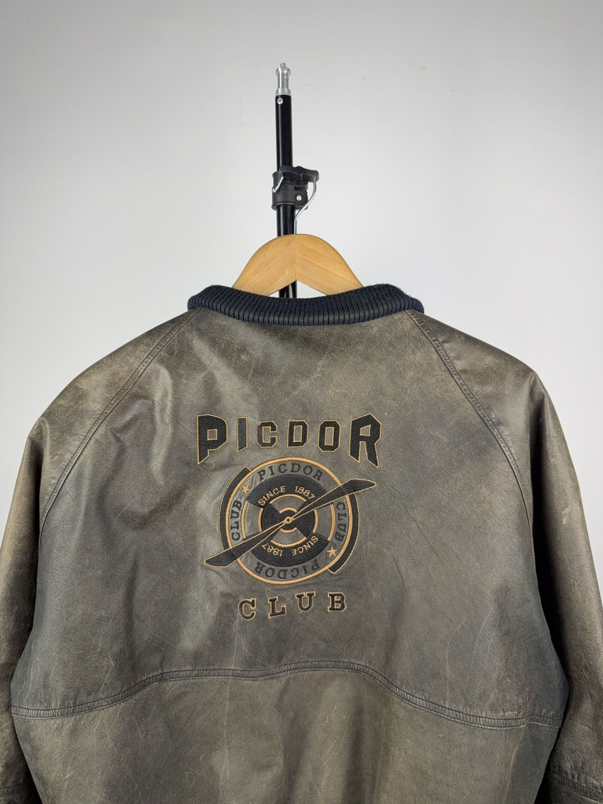Other Vintage 90s Picdor Club Air Force Leather Bomber Jacket Size US S / EU 44-46 / 1 - 7 Thumbnail