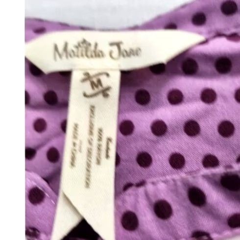 Vintage Matilda Jane Blouse Top M Purple Floral BOHO Cottage Bohemian Festival All Seasons Long Sleeve Relaxed Womens Size M / US 6-8 / IT 42-44 - 5 Thumbnail