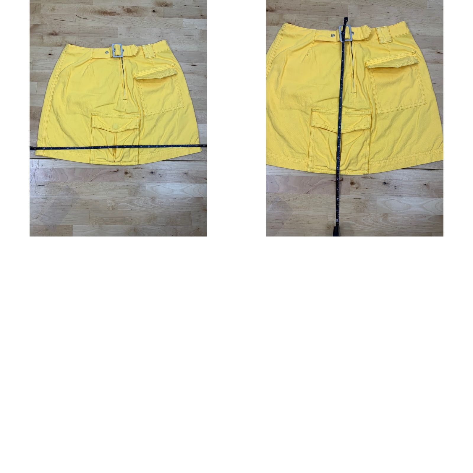 Forever 21 Forever 21 Women's Mini Skirt Yellow M Size Foreve r 21 Solid Cotton Blend Zipper Front Buckle Short Casual Formal Workwear Party/Cocktail Size 32" / US 10 / IT 46 - 8 Thumbnail