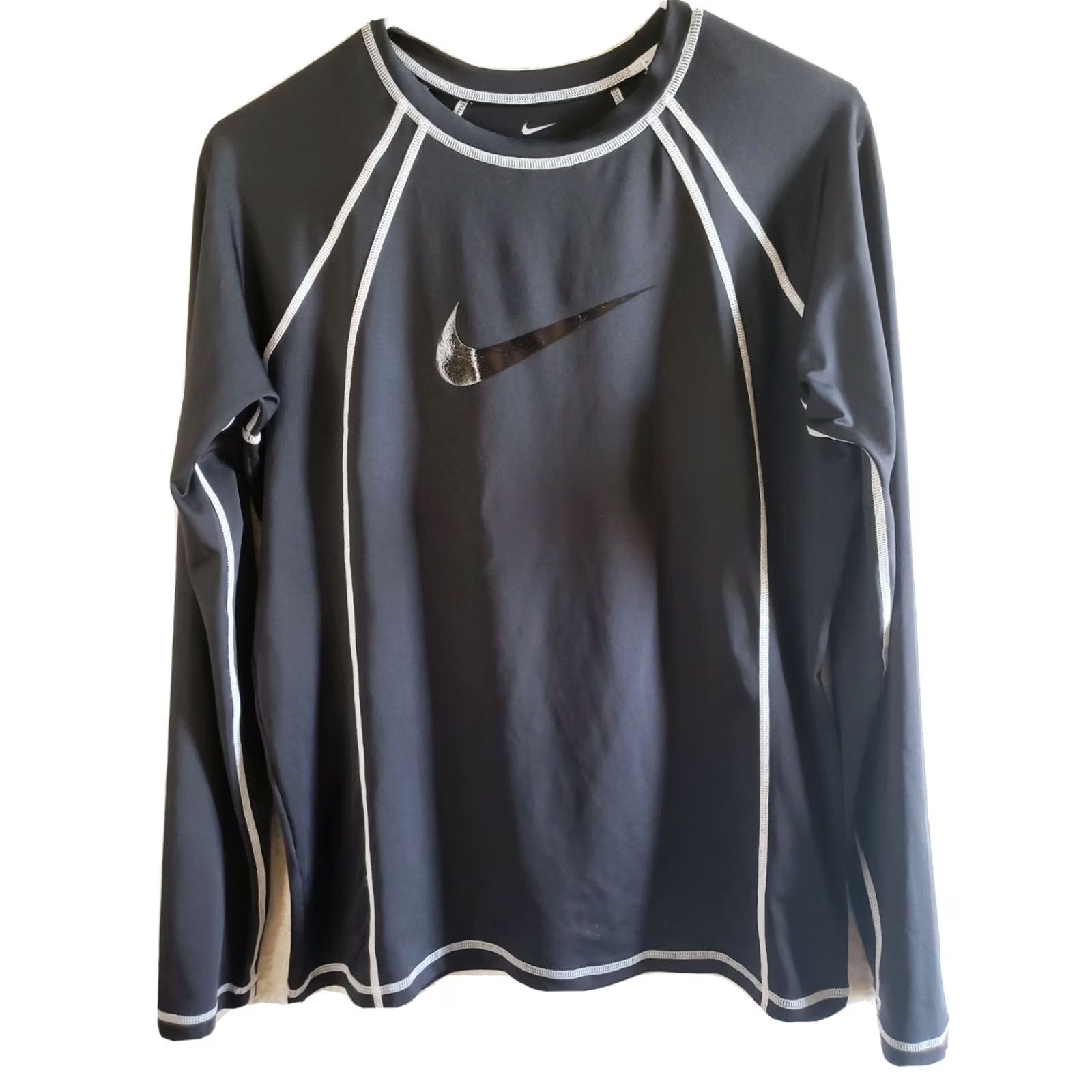 Nike NIKE Swim Hydro UV Women's L Black SPF50+ Long Sleeve Swim Top Size L / US 10 / IT 46 - 2 Thumbnail