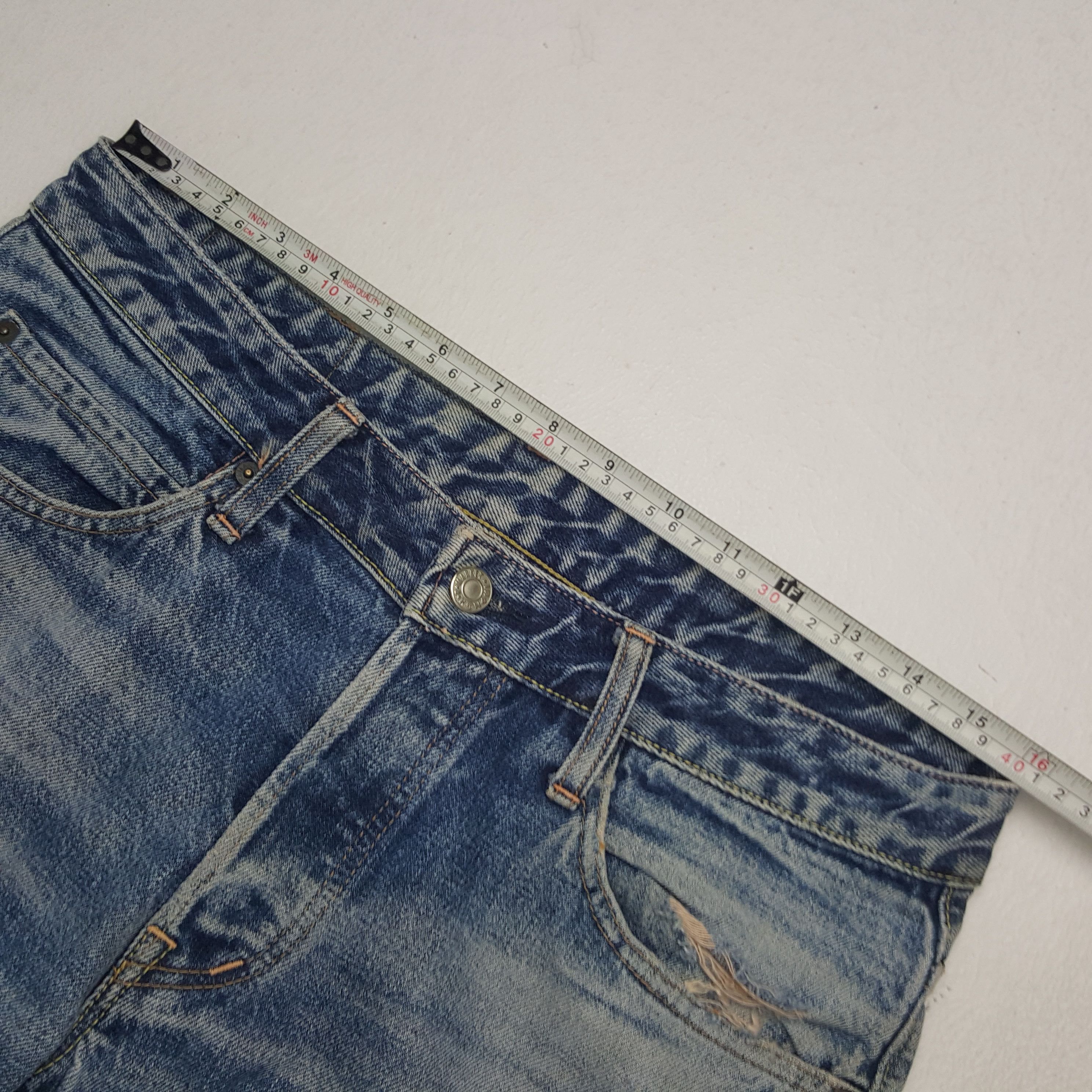 HOLLYWOOD RANCH MARKET × Vintage Vintage H.Ranch.M Distressed Style Selvedge Denim Jeans Size US 32 / EU 48 - 10 Thumbnail