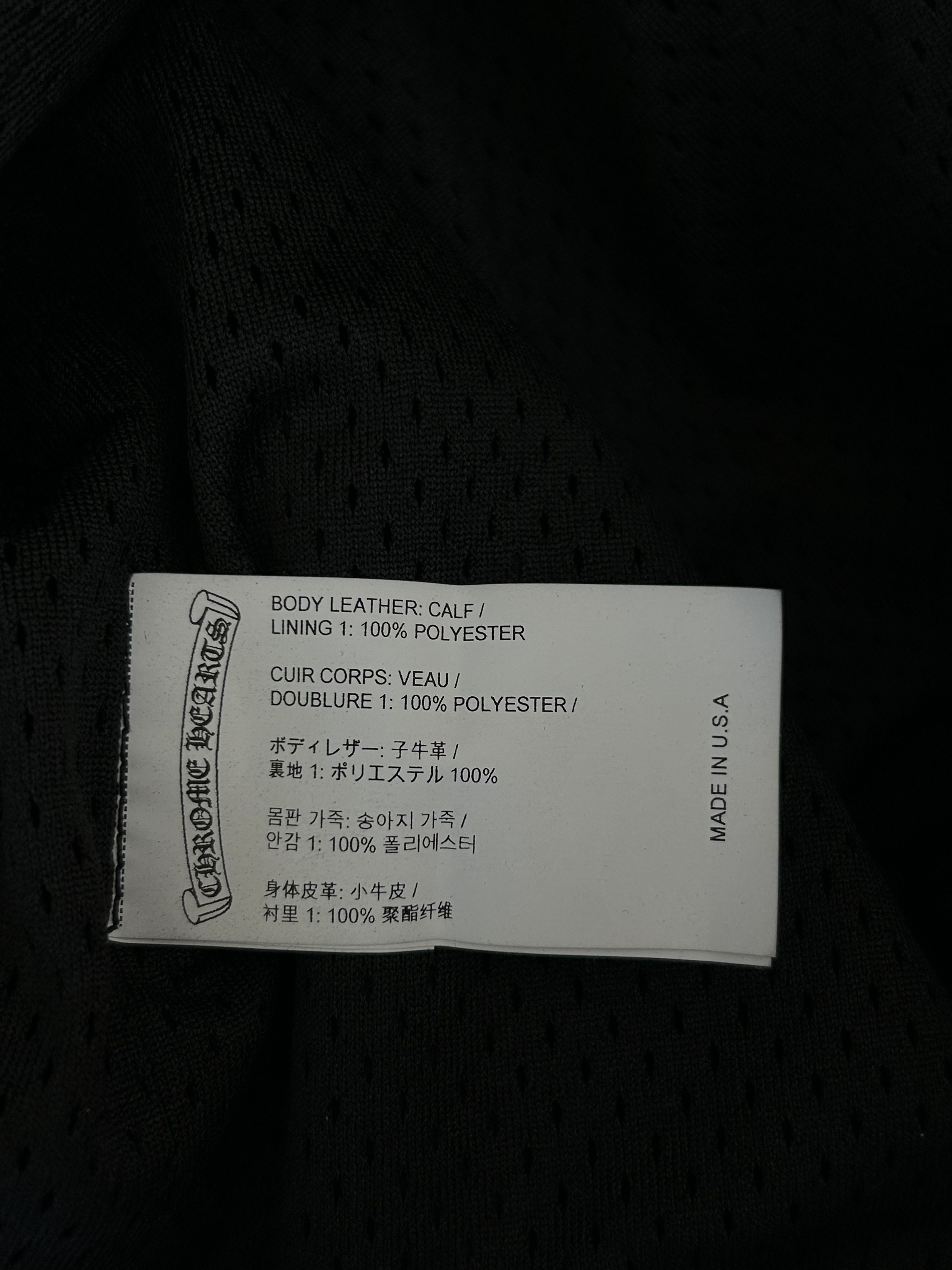 Chrome Hearts Chrome Hearts Black Leather Patch Eyechart Work Jacket Size US M / EU 48-50 / 2 - 3 Thumbnail