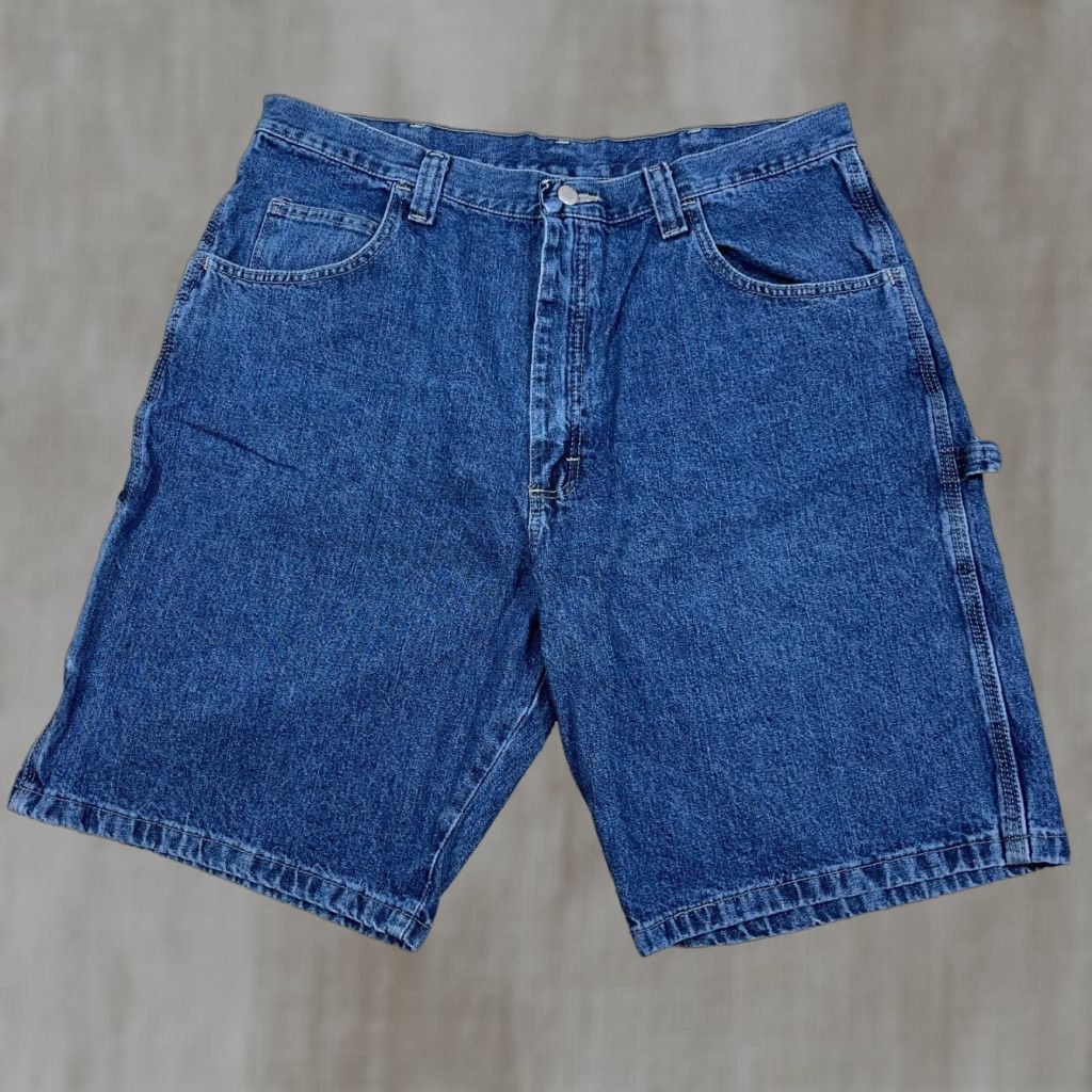 Wrangler VINTAGE Wrangler Shorts Men 38 Carpenter Baggy Jorts Work Wear Med Wash Denim Blue 90s Grunge Hip Hop Classic 5-Pocket Mens Size US 38 / EU 54 - 1 Thumbnail