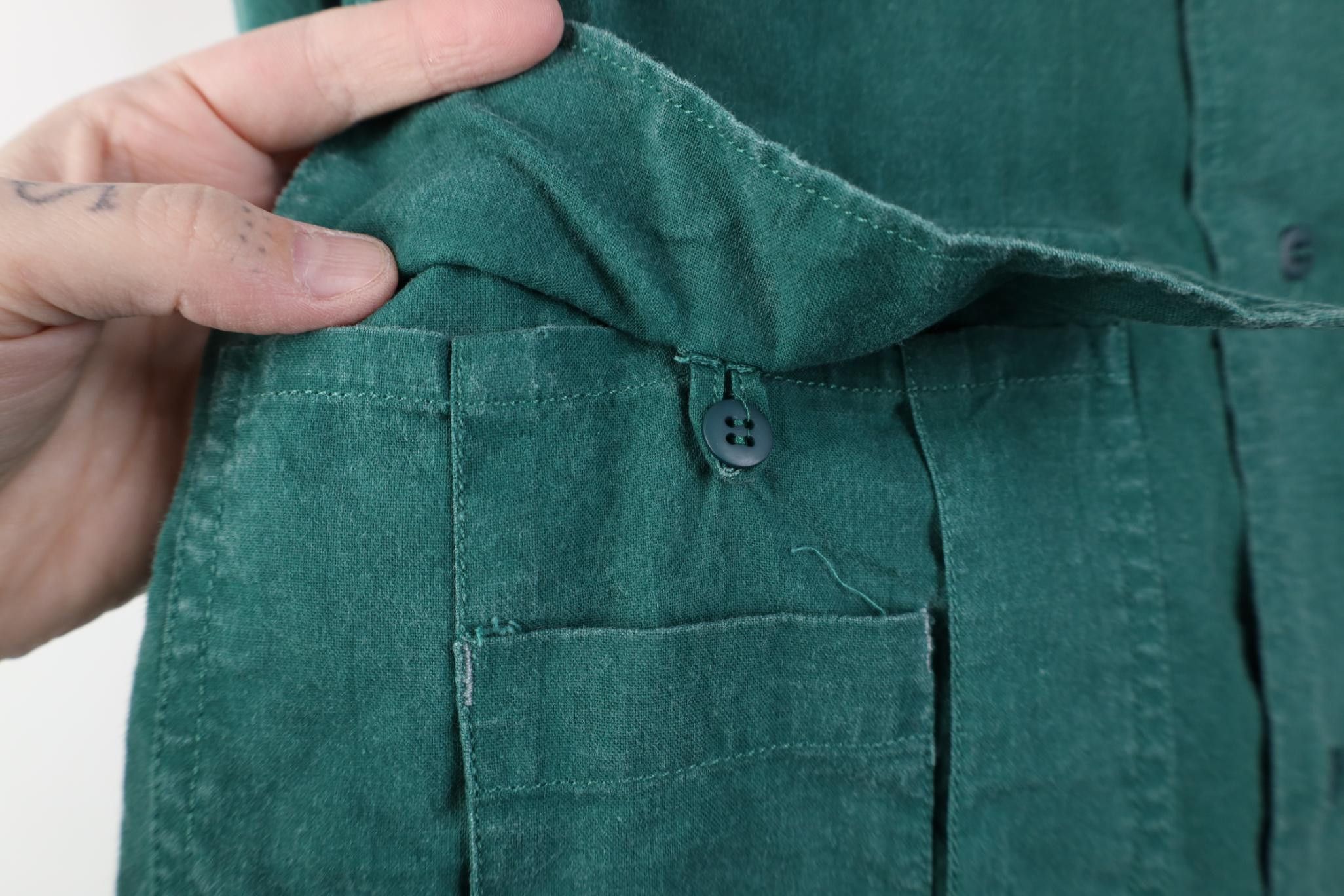 UNIONBAY Vintage 90s Unionbay Stonewash Baggy Surf Button Shirt Green Size US S / EU 44-46 / 1 - 7 Thumbnail