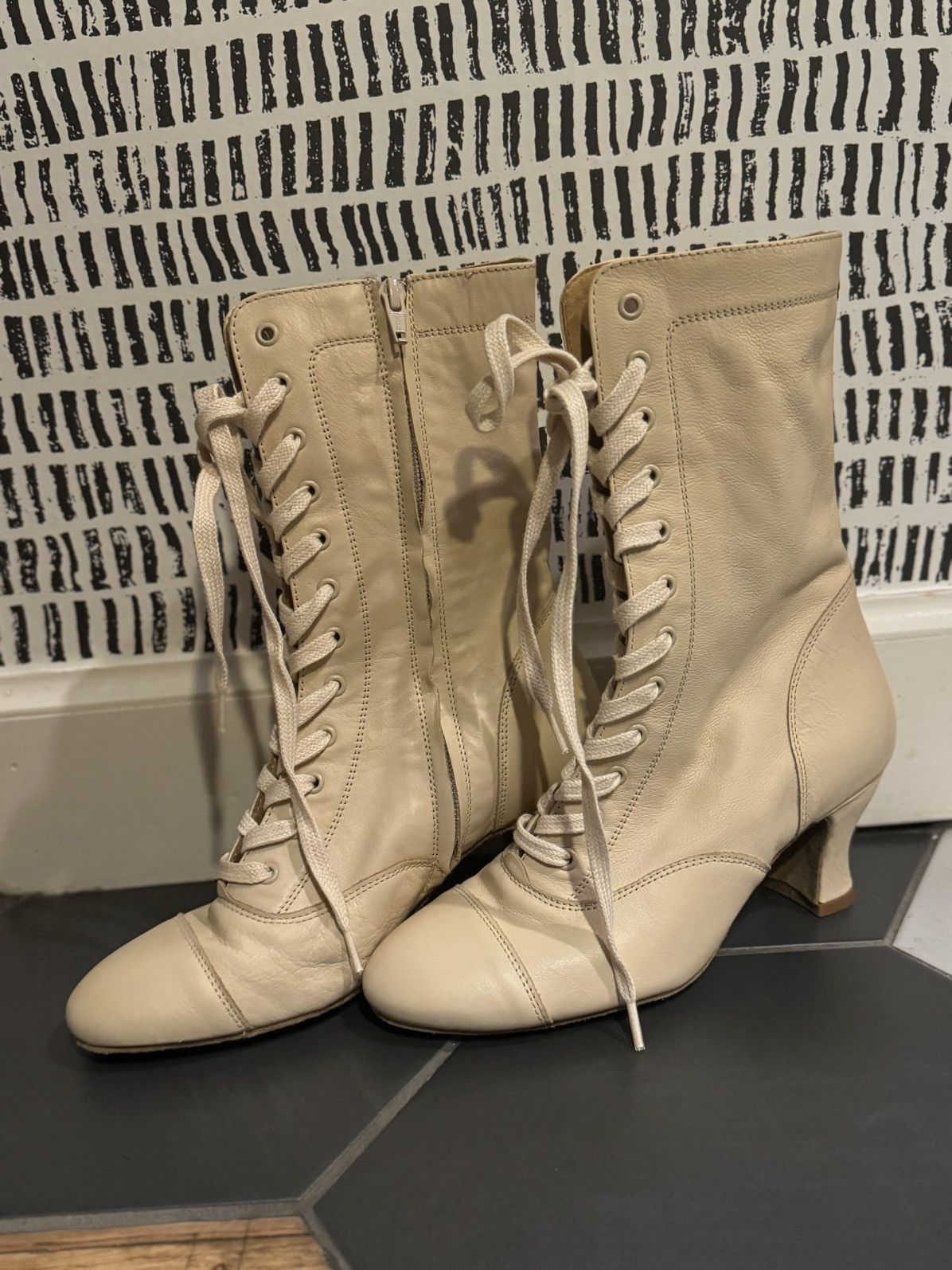 Other New RUMPF The Cambridge Boot LeRoi Heel Bixby Beige 7.5 38 Size US 7.5 / IT 37.5 - 3 Thumbnail