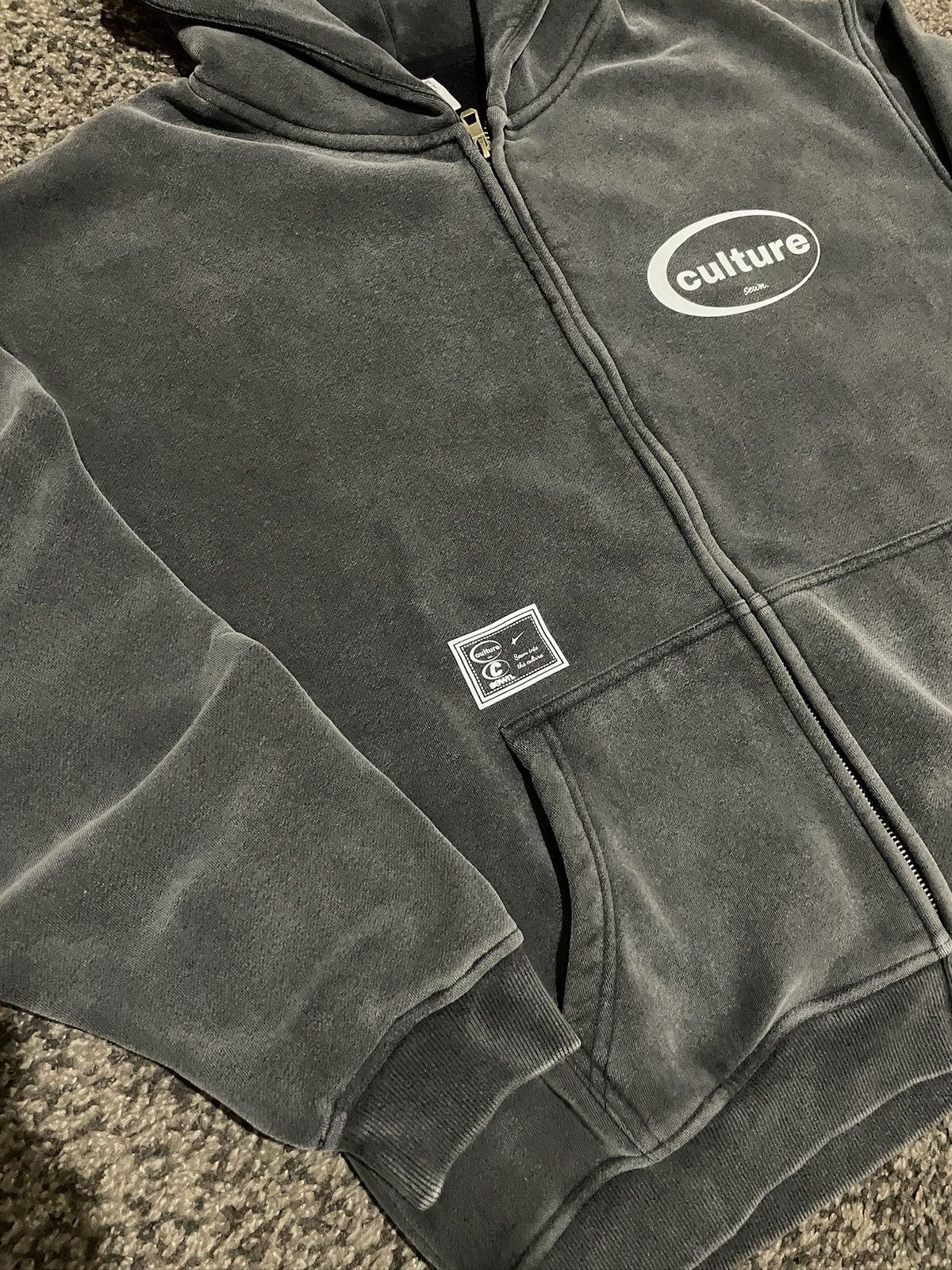 Other Culture Sewn Snow Washed Boxy Zip Hoodie Vintage Streetwear Size US L / EU 52-54 / 3 - 4 Thumbnail