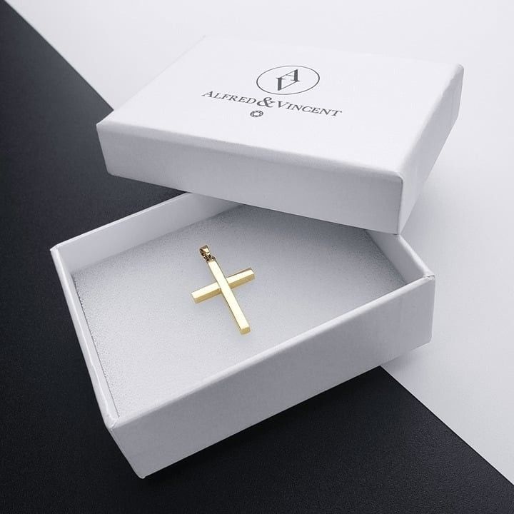 Other Latin Cross D-Cut Pave Crucifix Real 14k Yellow Gold Pendant Size ONE SIZE - 2 Thumbnail