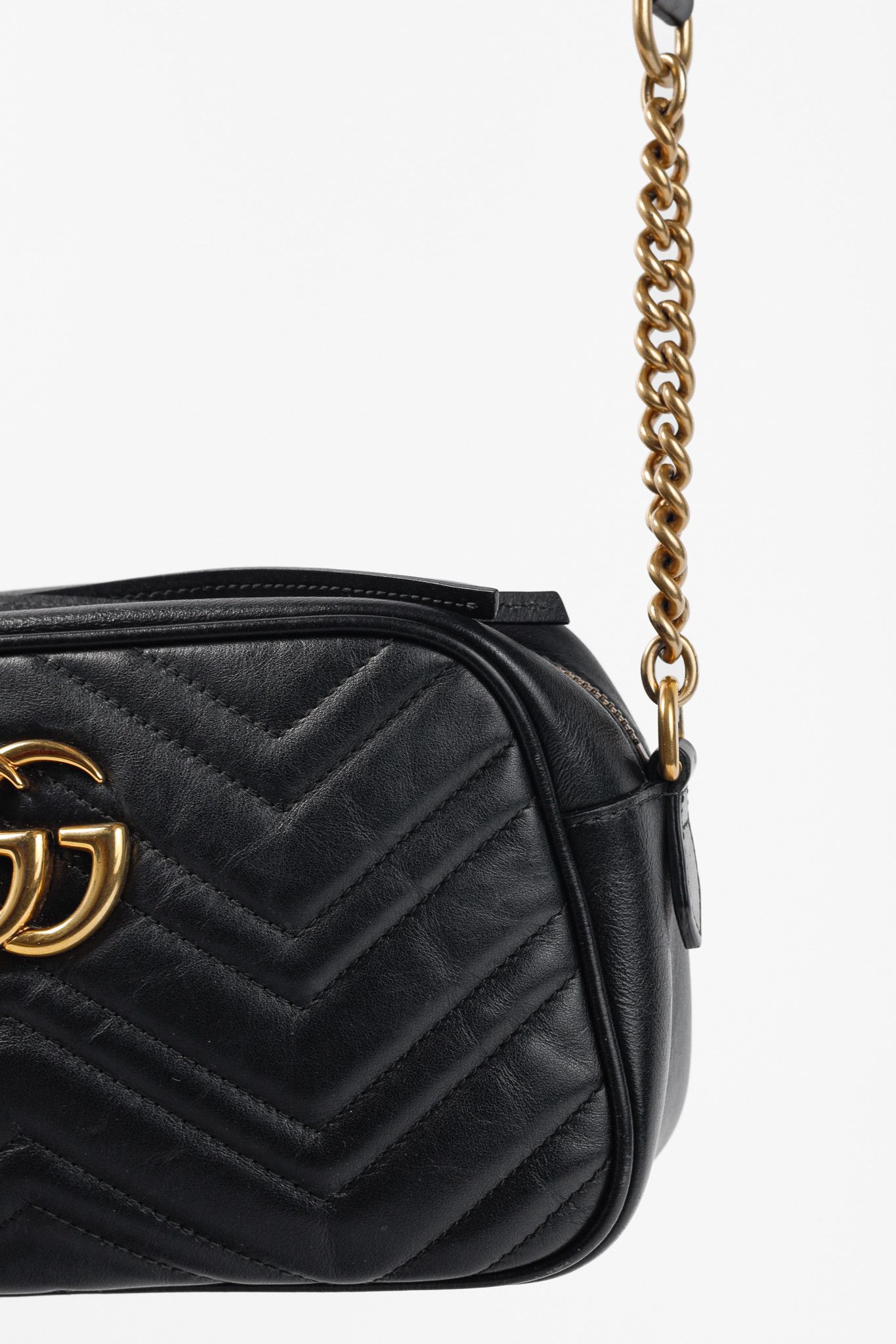 Gucci Gucci GG Marmont Black Matelassé Leather Small Camera Bag Size ONE SIZE - 7 Thumbnail