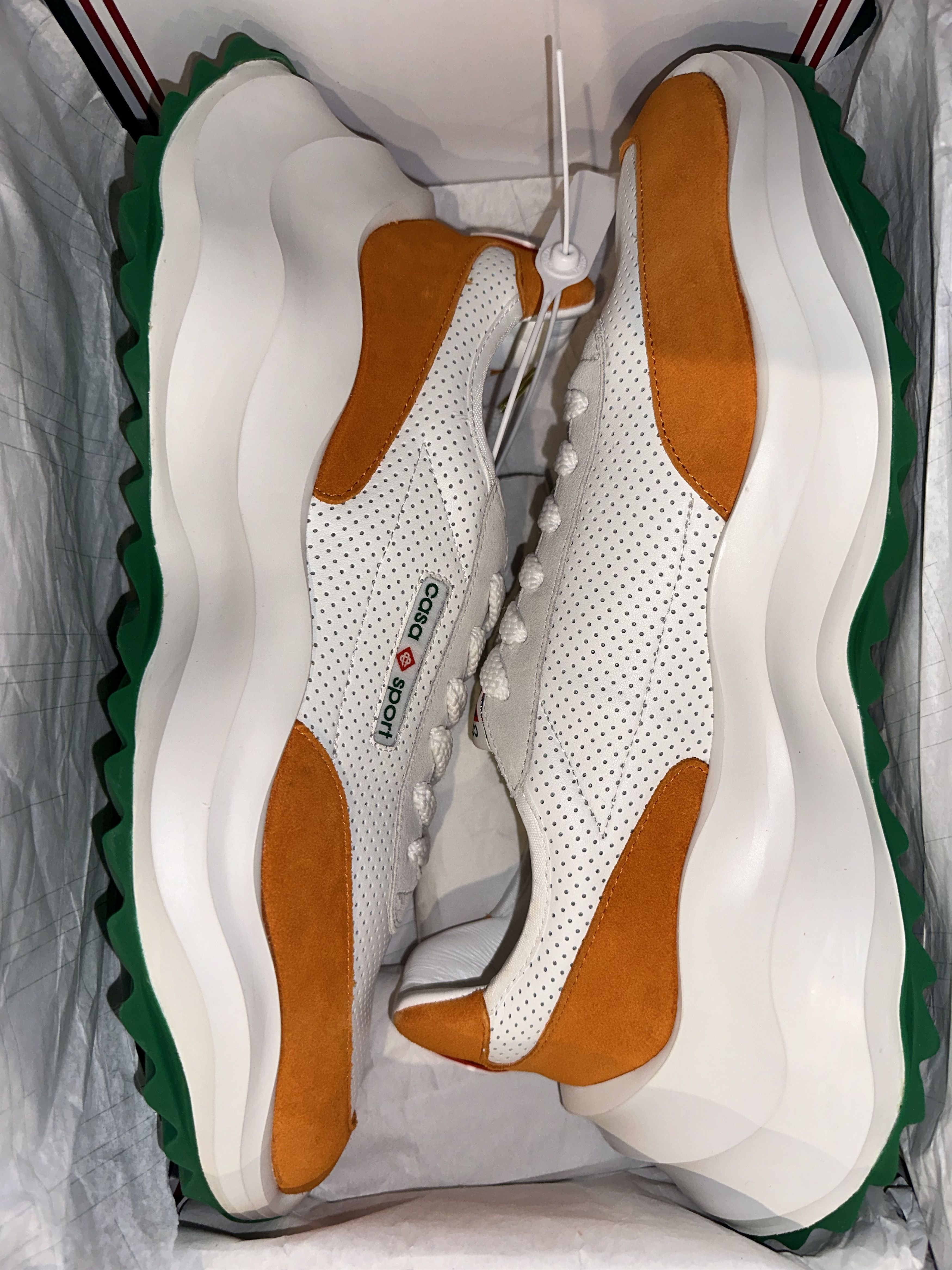 image of Casablanca Atlantis Colorblock Sneakers $325 Size 15(48) in Orange, Men's
