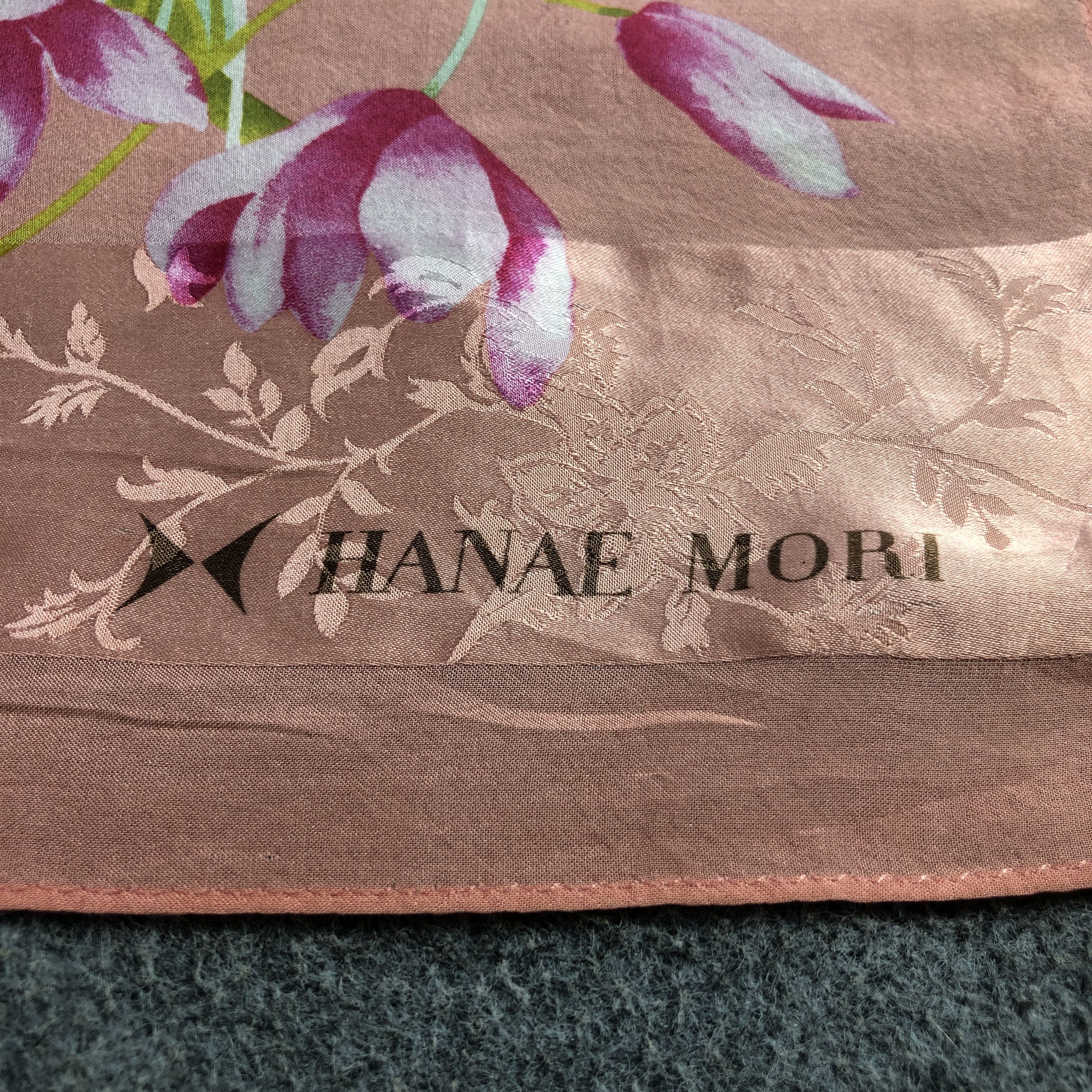 Hanae Mori Vintage Hanae Mori Floral Silk Scarf M1261 Size ONE SIZE - 4 Thumbnail
