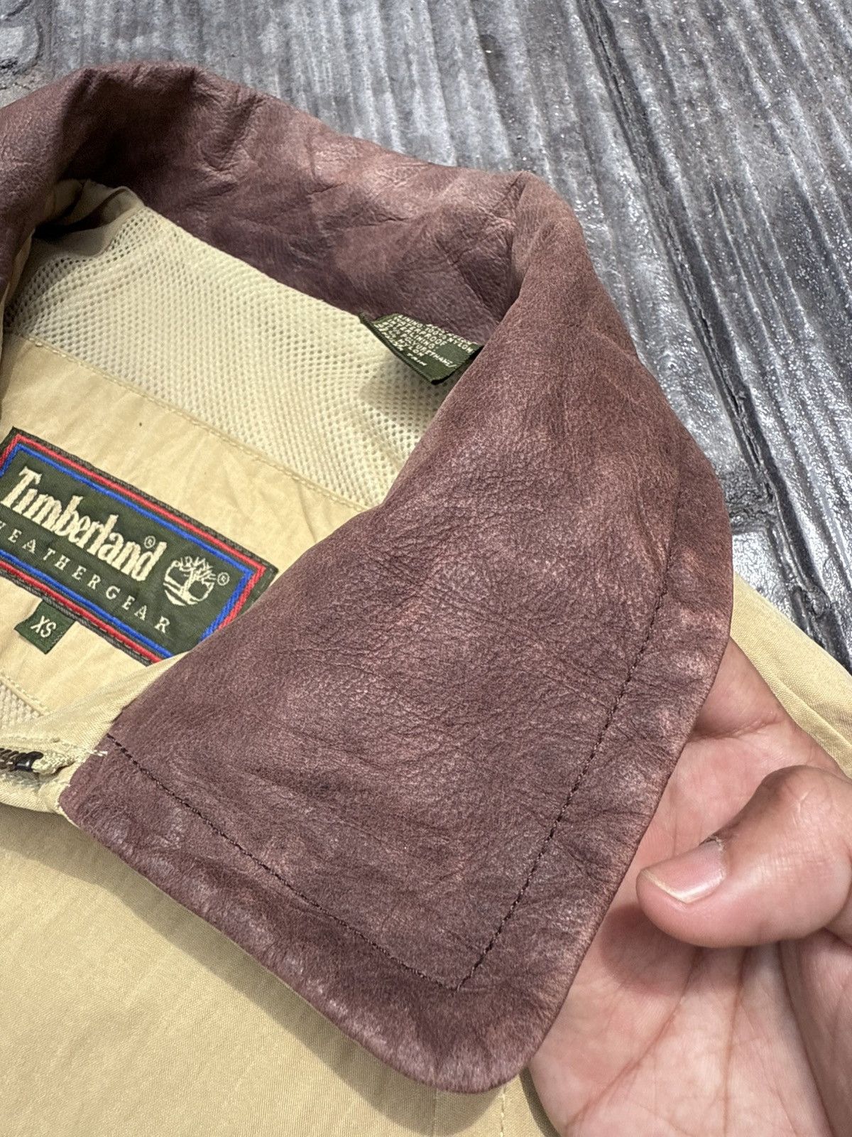 Timberland Vintage 90s Timberland Weather Gear Leather Neck Trim Jacket Size US M / EU 48-50 / 2 - 3 Thumbnail