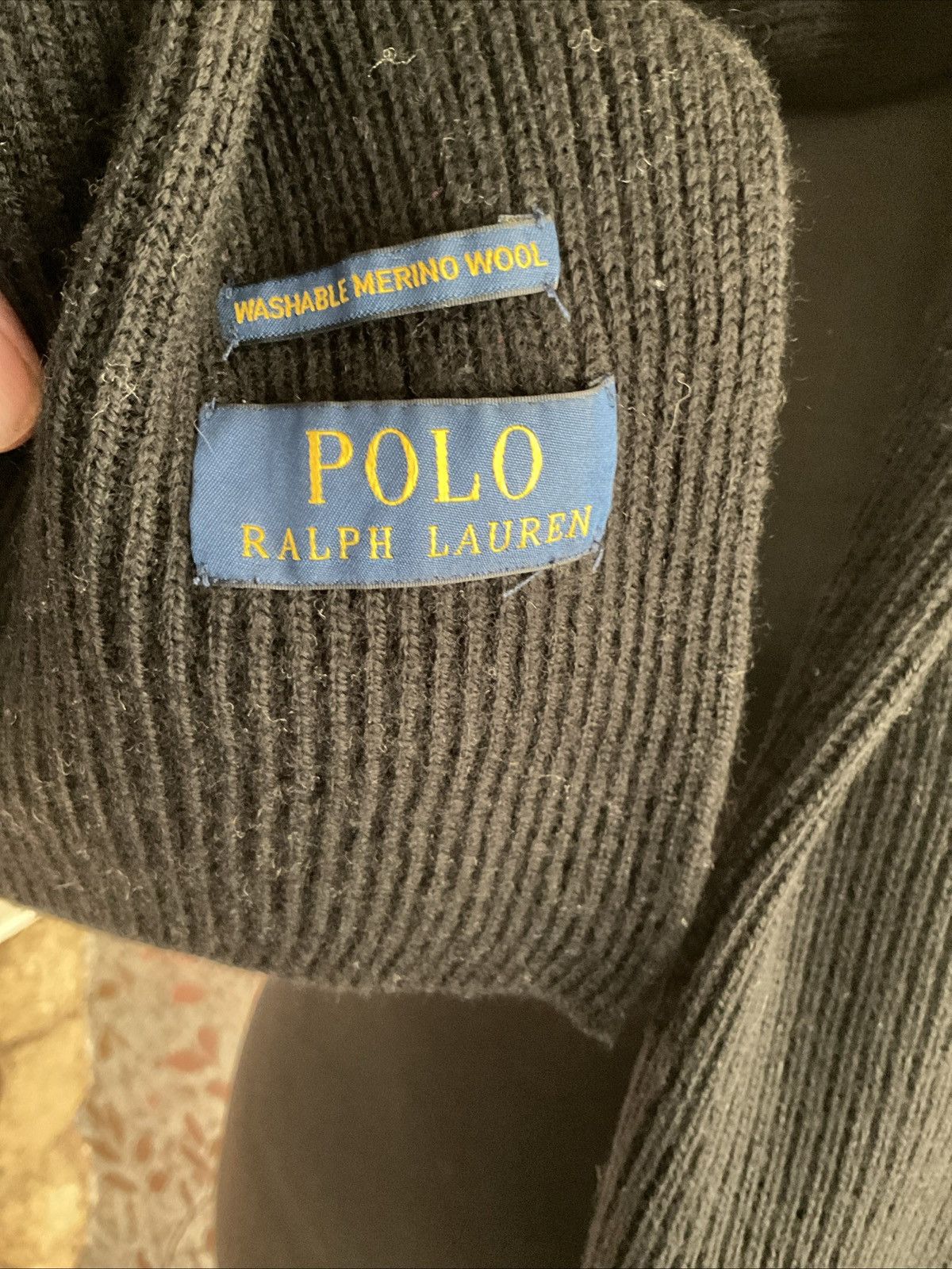 Polo Ralph Lauren Unisex Ralph Lauren Merino Wool Scalf In Black Size ONE SIZE - 5 Thumbnail