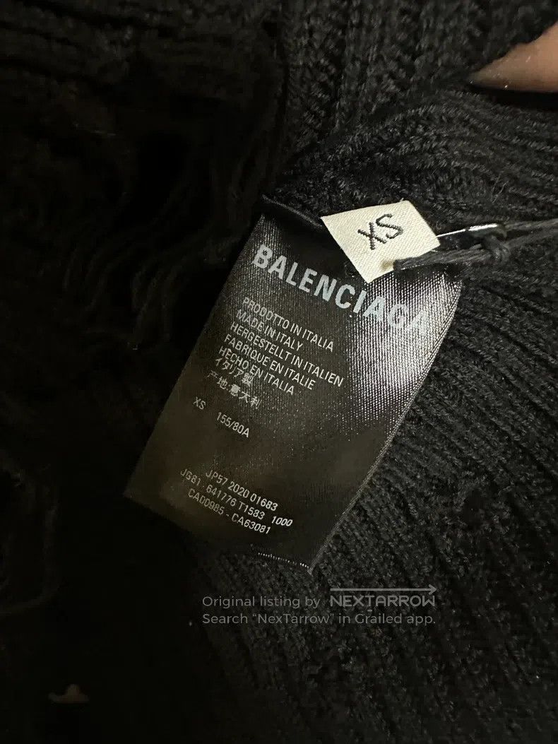 Balenciaga Balenciaga Ripped High-Neck Sweater Size US XS / EU 42 / 0 - 2 Thumbnail