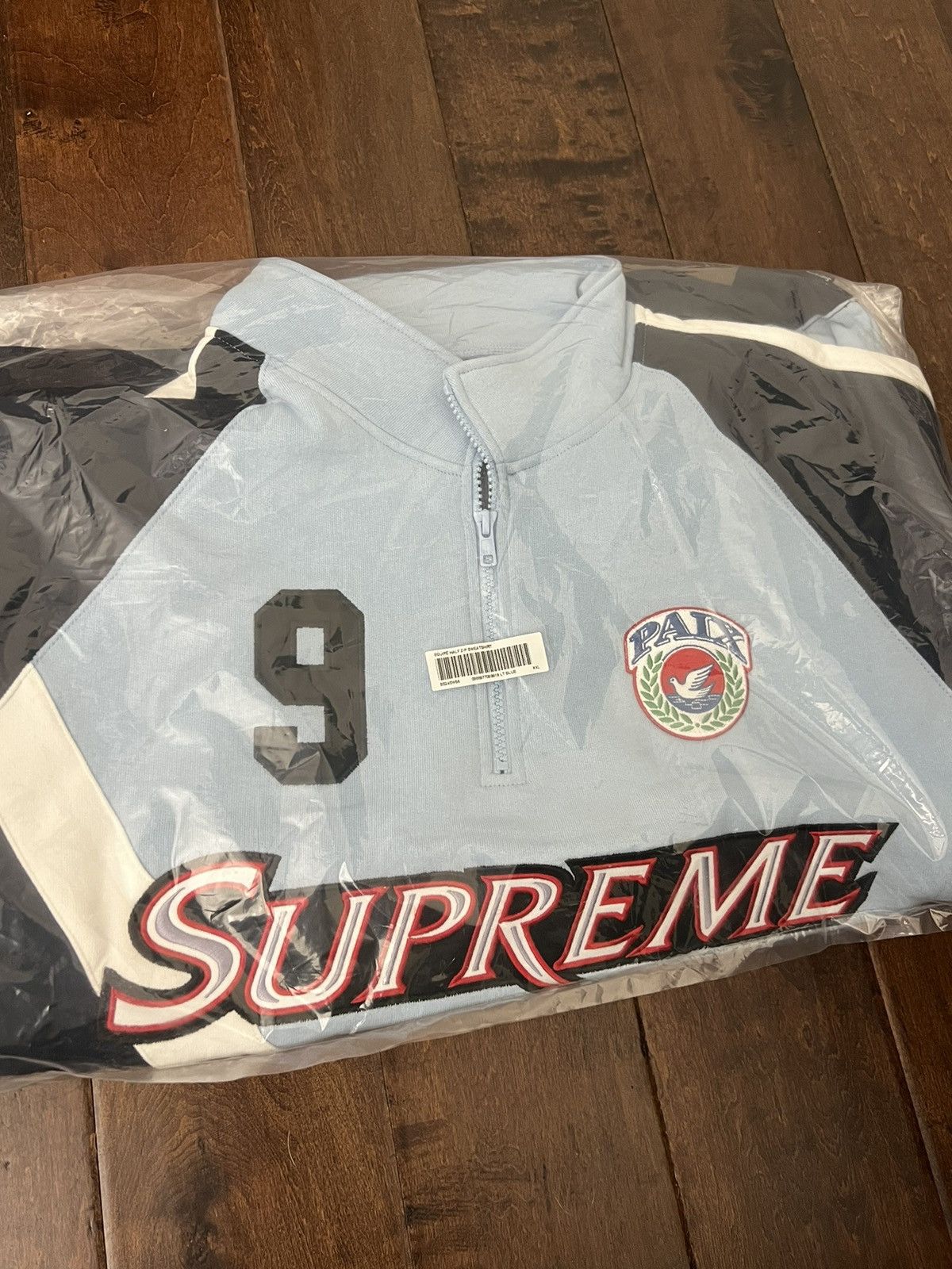 Supreme SS24 Equipe Half Zip Sweatshirt Blue Size XXL New