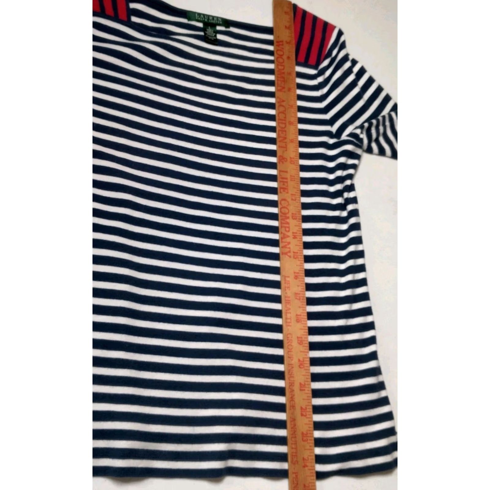 Ralph Lauren VINTAGE Lauren Ralph Lauren Shirt Women L Blue White Nautical Sailor Striped Gold Button Size L / US 10 / IT 46 - 5 Thumbnail