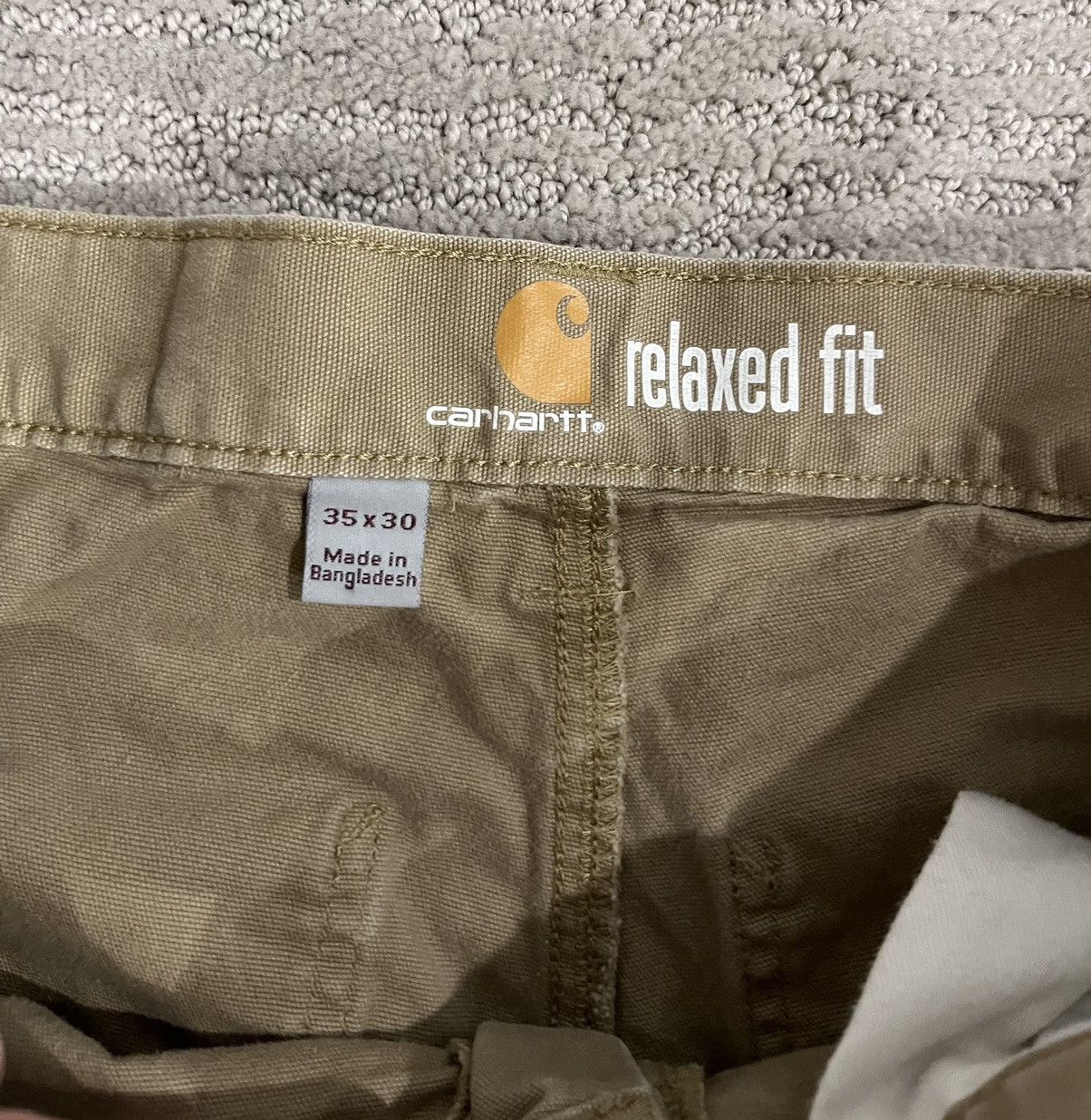 Carhartt × Vintage Vintage Khaki Carhartt Relaxed Fit Work Pants Size US 35 - 3 Thumbnail