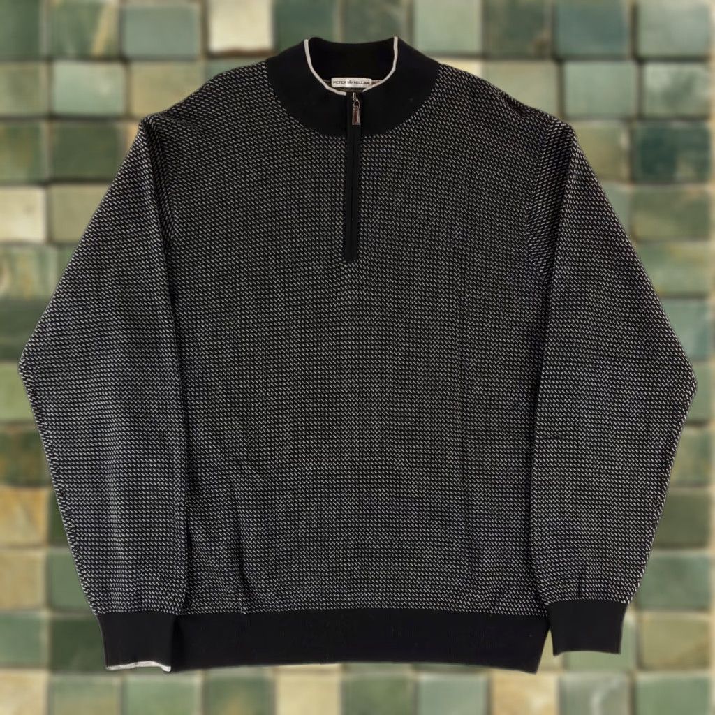 Peter Millar Peter Millar Sweater 1/4 Zip Merino Wool Black White Mens XL Size US XL / EU 56 / 4 - 1 Thumbnail