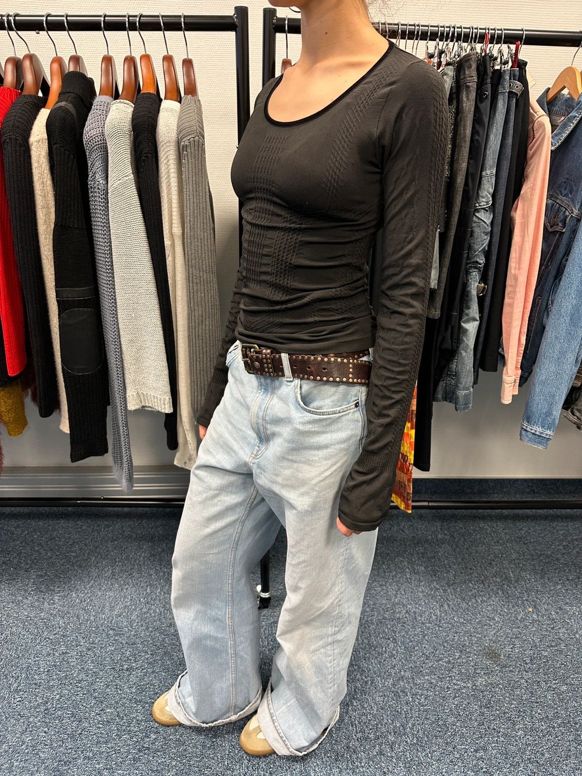 Marithe + Francois Girbaud Marithé + François Girbaud Stretch Fitted Black Longsleeves Size S / US 4 / IT 40 - 3 Thumbnail