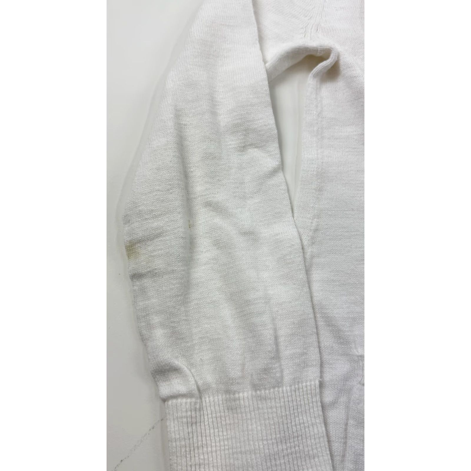 Eddie Bauer Eddie Bauer Sweater Cardigan Womens Medium White Open Front 100% Cotton Knit Knit Open Front Pockets Logo Bird 100% Cotton Mens? Size M / US 6-8 / IT 42-44 - 4 Thumbnail