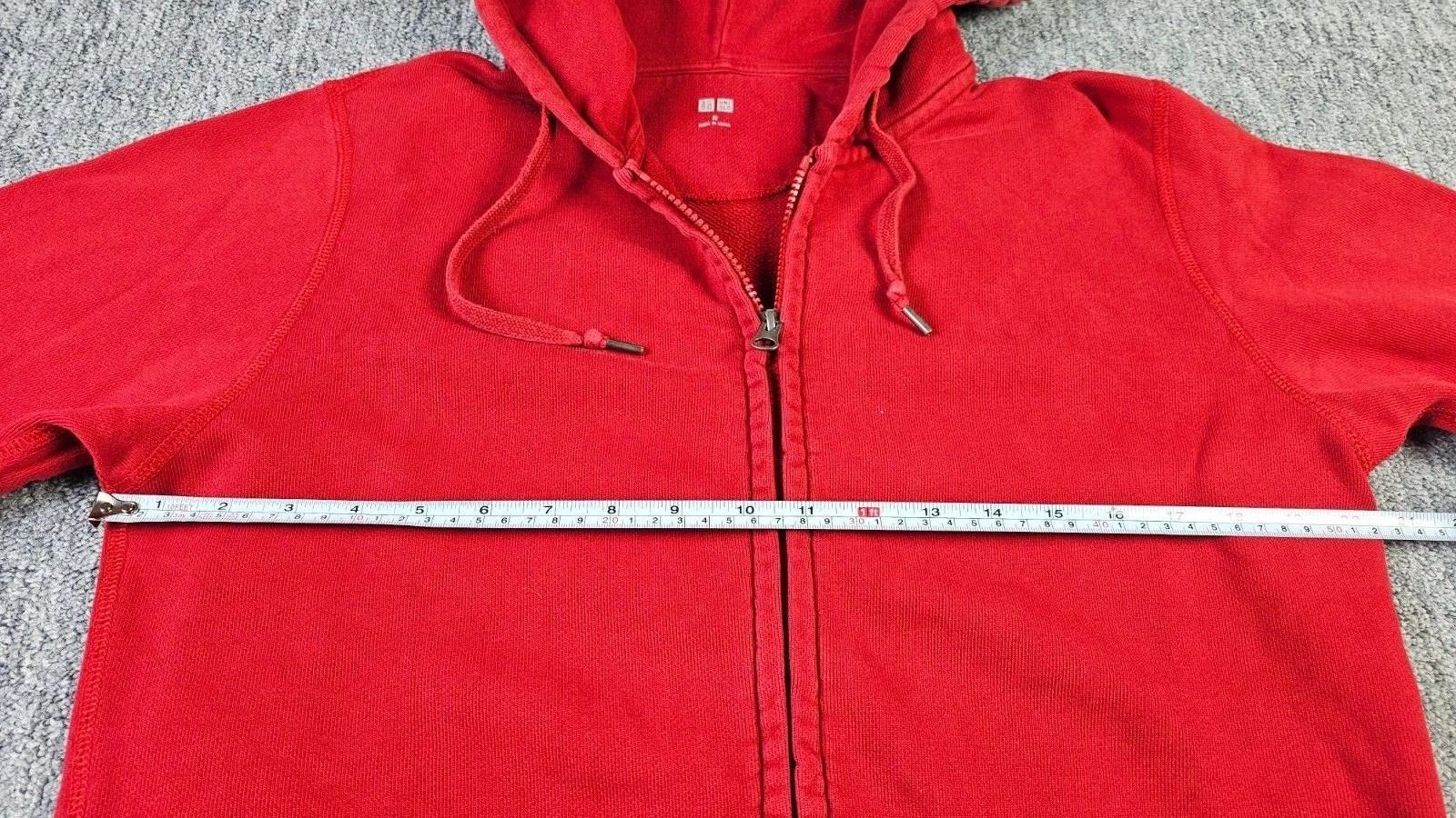 Uniqlo UNIQLO Dry Stretch Full Zip Hoodie Red Cotton Men M Size US M / EU 48-50 / 2 - 7 Thumbnail