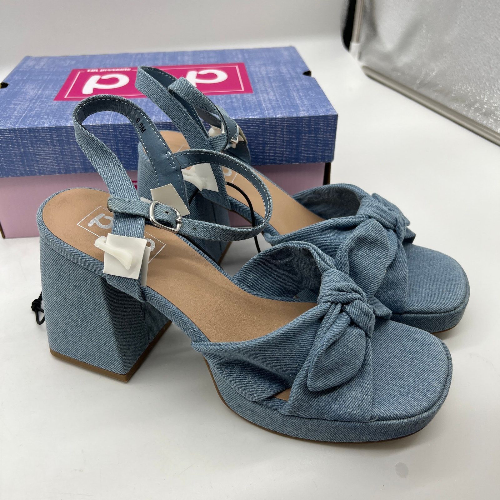 Other Pop Womens Giving Heeled Sandals Chambray Blue Size US 9.5 / IT 39.5 - 2 Thumbnail