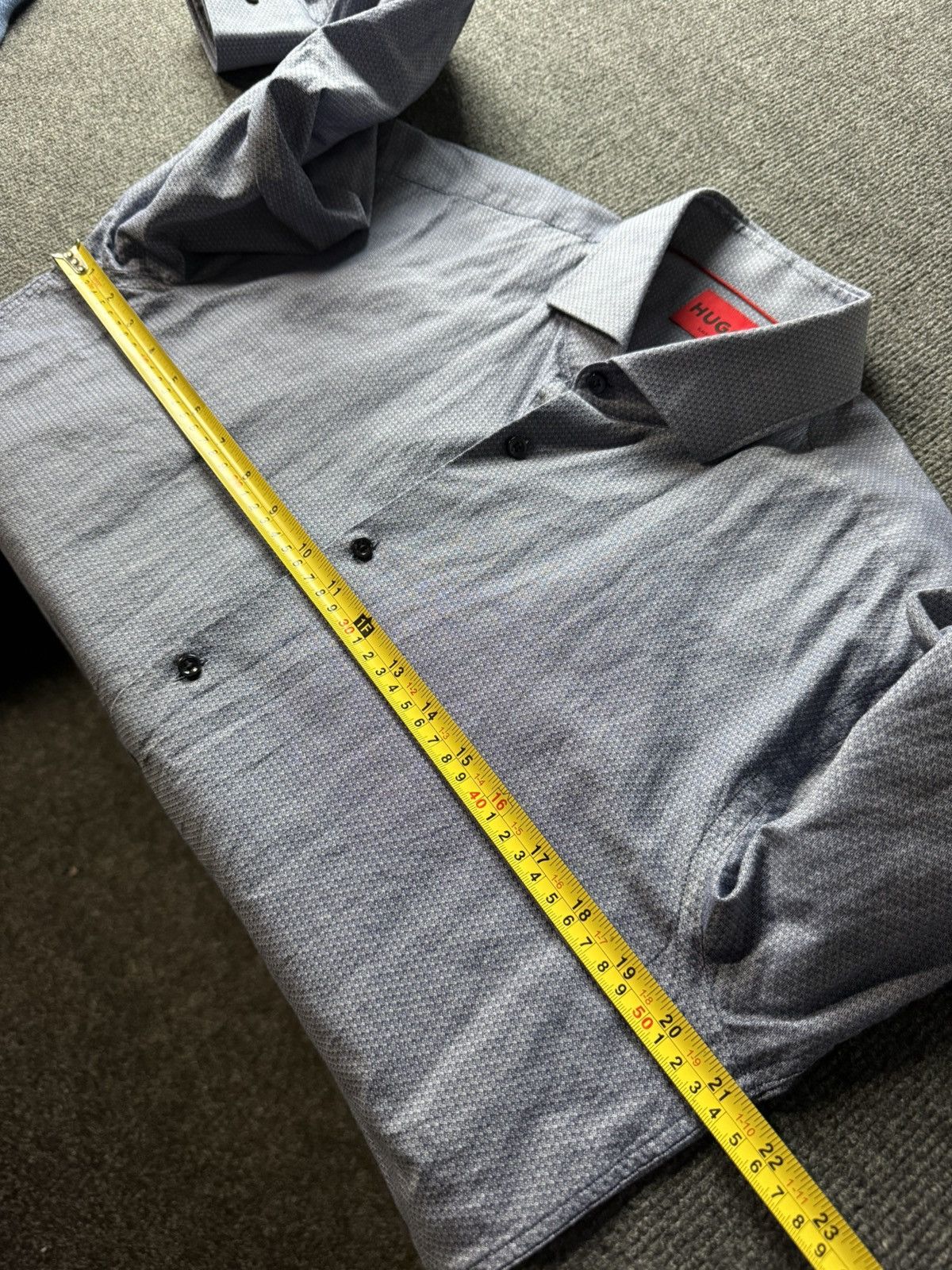 Hugo Boss Luxury 00s Hugo Boss Red Tag Slim Fit Blue Dress Shirt Size US L / EU 52-54 / 3 - 13 Thumbnail