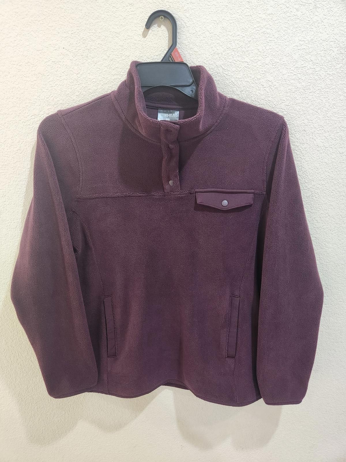 Other 32 Degrees Small Snap Arctic Fleece Pullover Burgandy Size S / US 4 / IT 40 - 2 Thumbnail