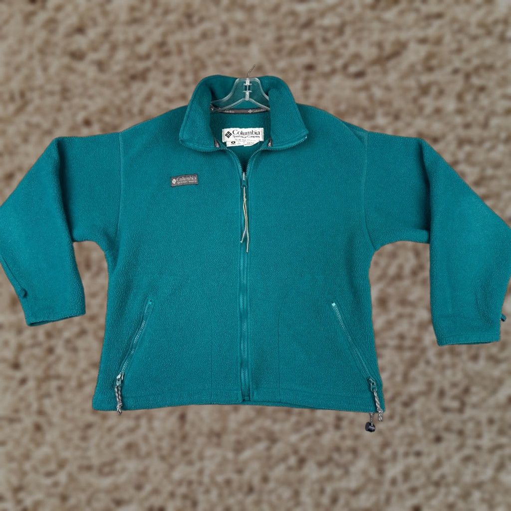 Altea VINTAGE Columbia Jacket Womens Medium Teal Full Zip Mock Neck US Made 90s Size M / US 6-8 / IT 42-44 - 1 Thumbnail