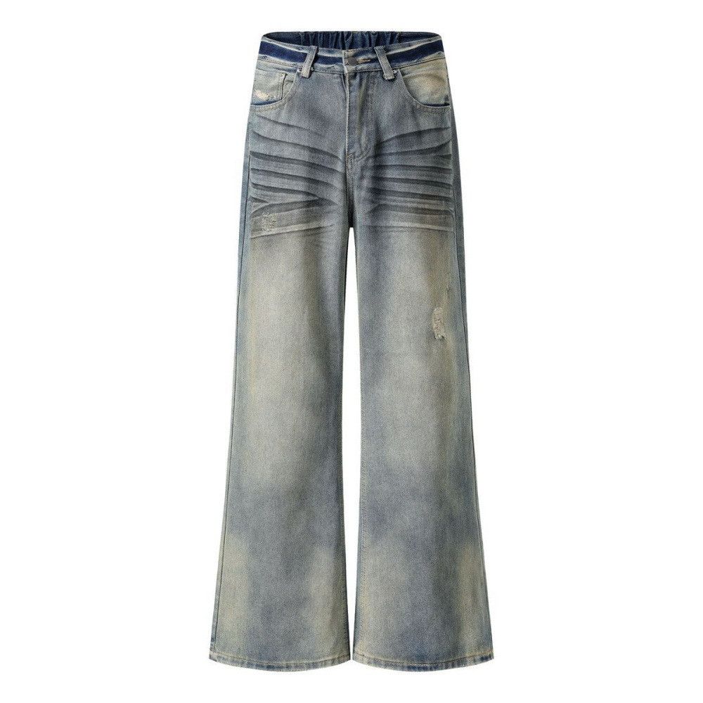 Vintage Men's Washed & Distressed Loose Flared Jeans Hippie Vibe Size US 32 / EU 48 - 1 Thumbnail