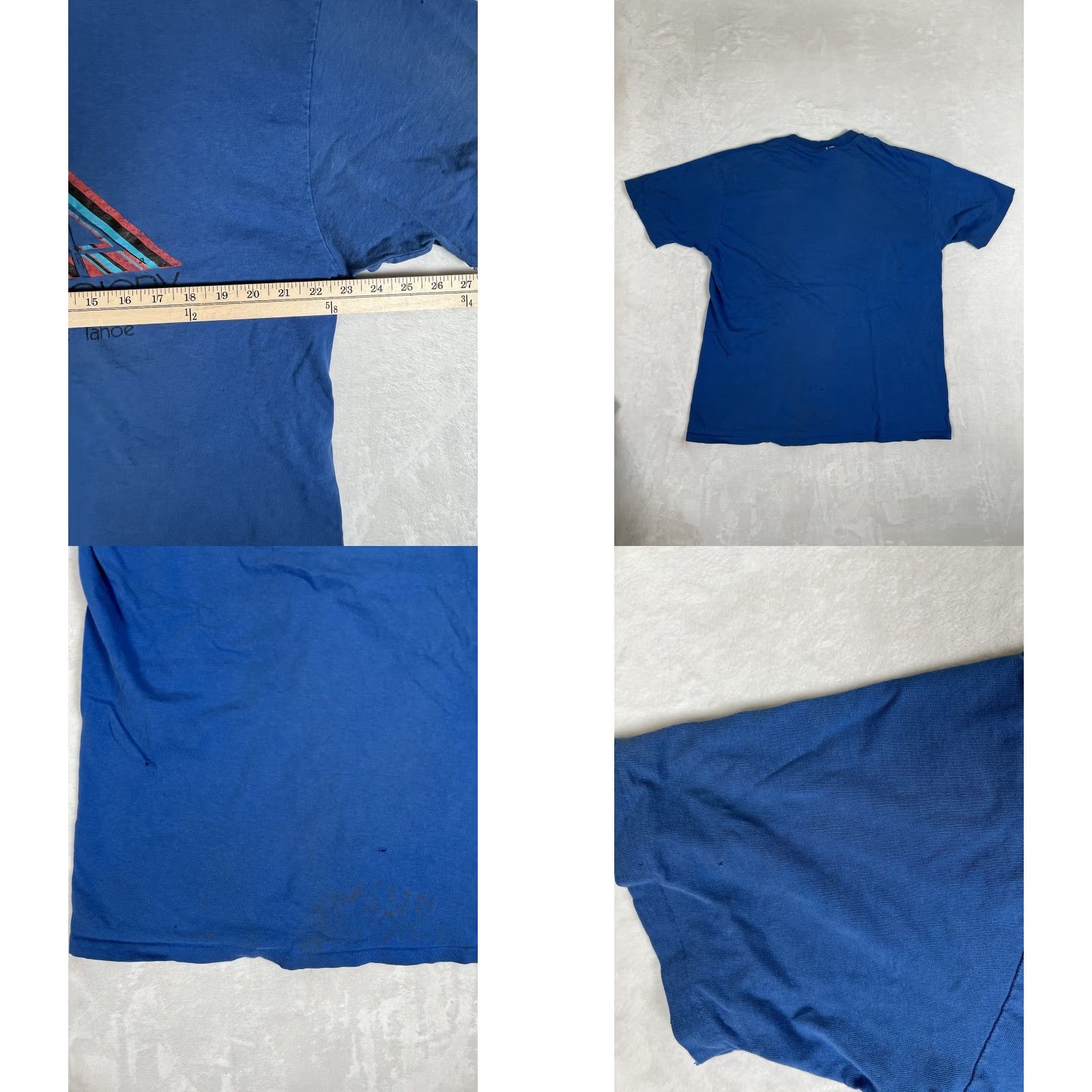 Hanes VINTAGE Hanes T-Shirt Lake Tahoe Short Sleeve Blue XL USA 90s Ski Stitch Men Reads Read Size US XL / EU 56 / 4 - 8 Thumbnail